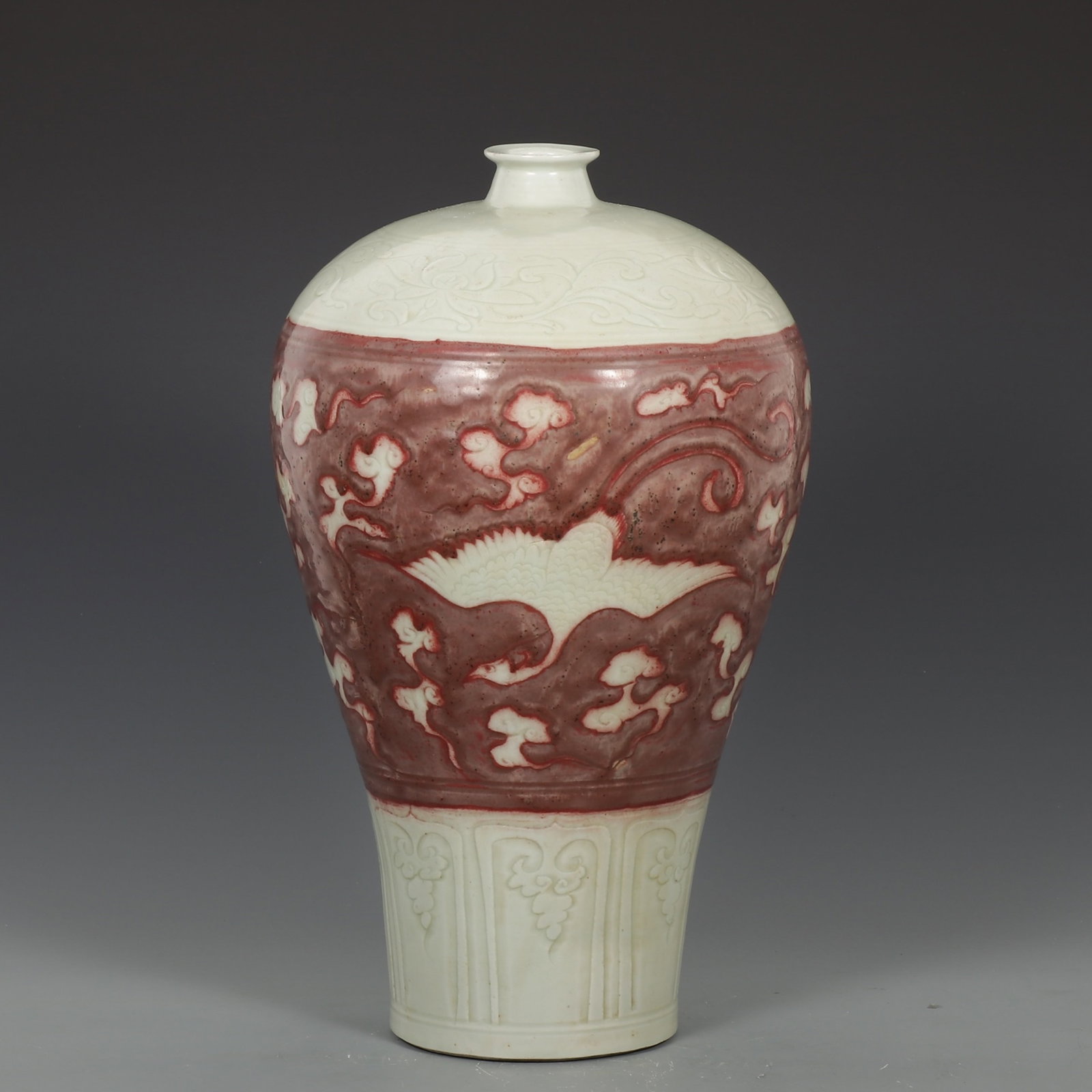 A Huge Underglaze-Red Auspicious Cloud and Phoenix Pattern Vase - 6