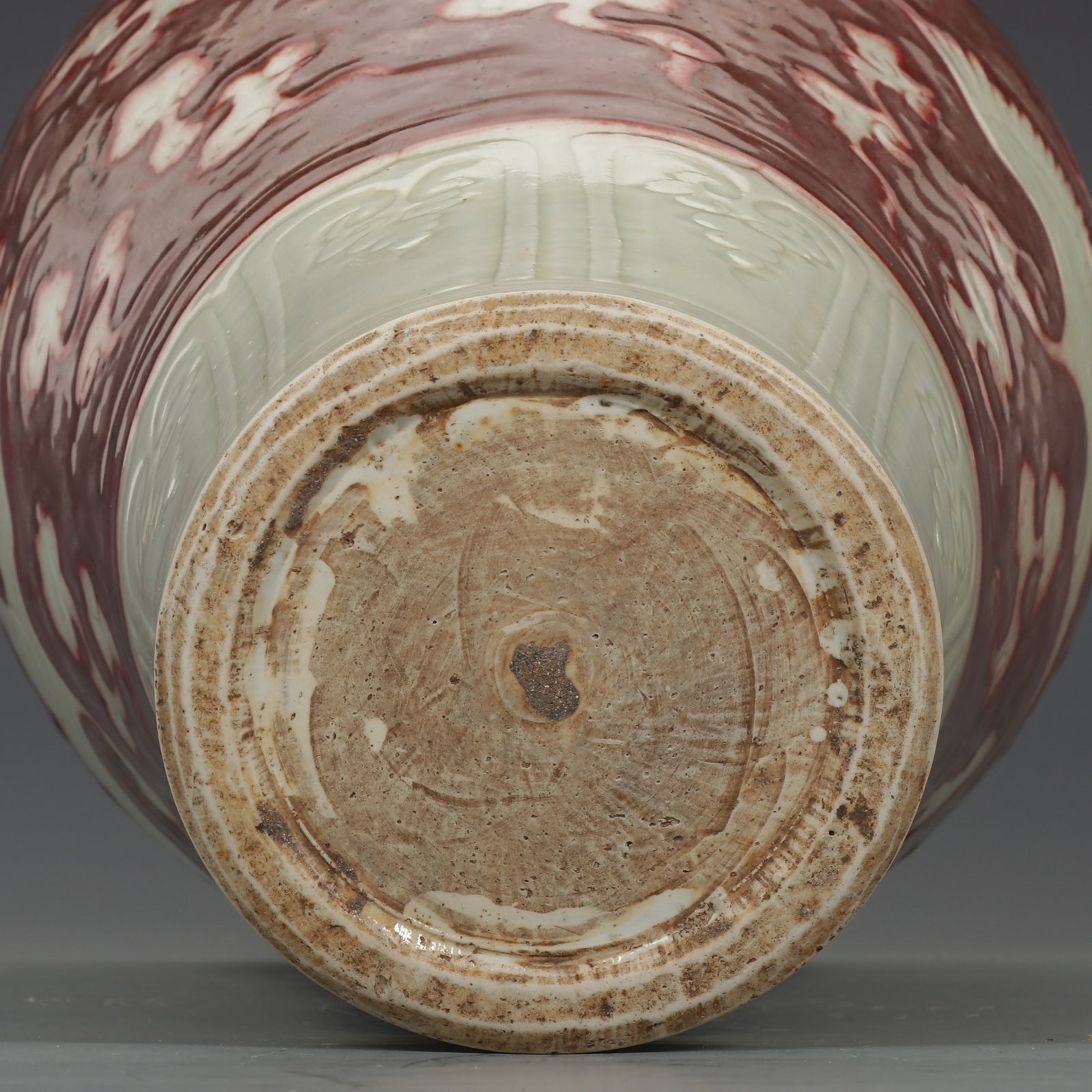 A Huge Underglaze-Red Auspicious Cloud and Phoenix Pattern Vase - 9