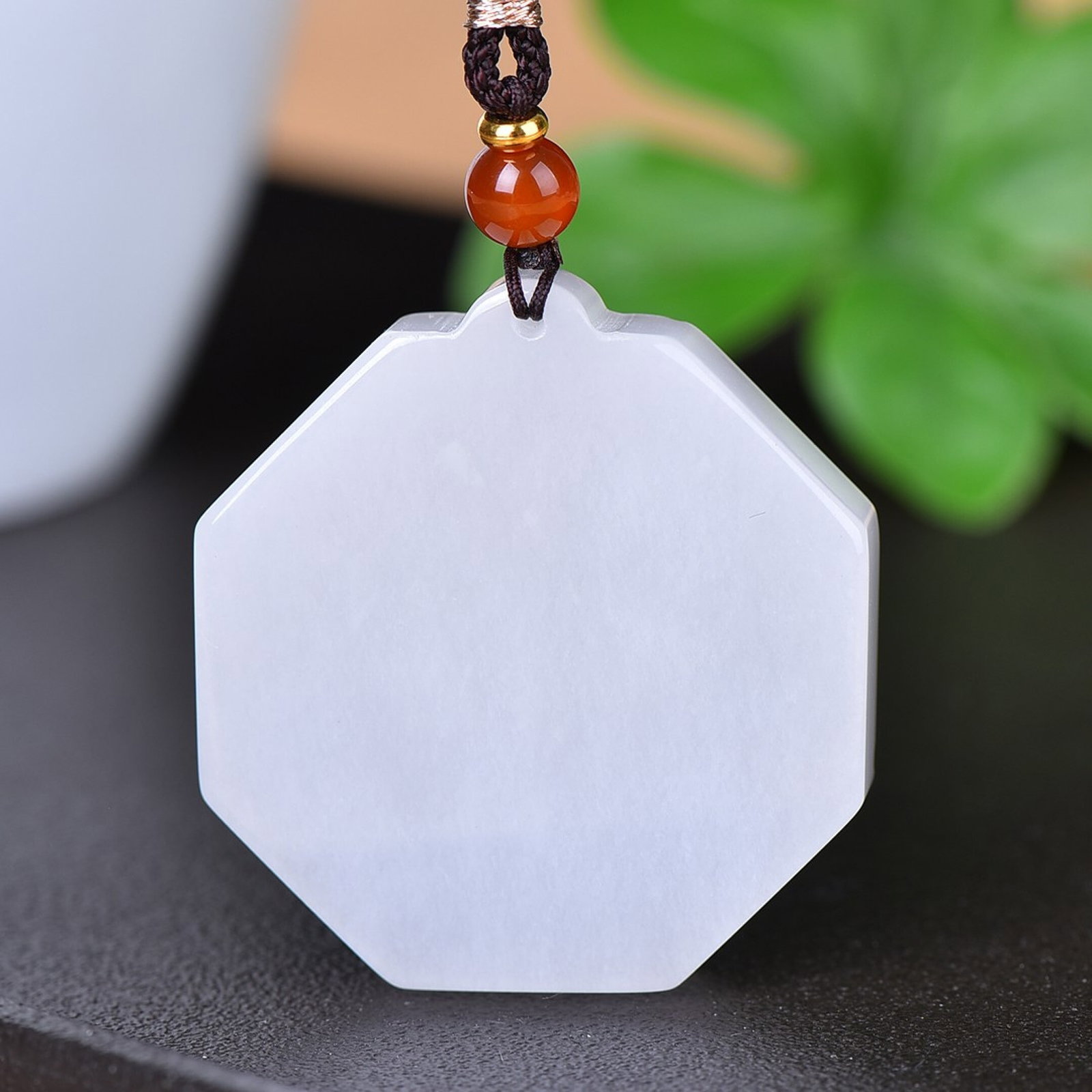 An Exquisite White Jade Trigram Pattern Pendant - 6