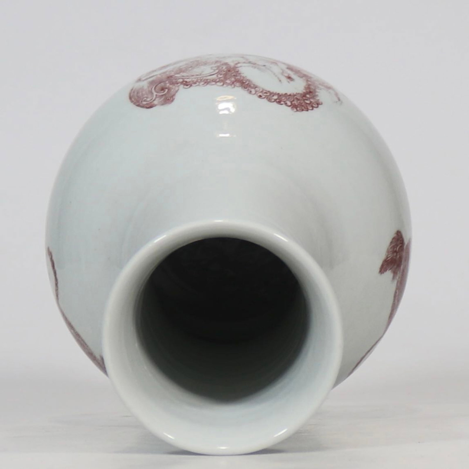 A Rare Underglaze-Red Lion Pattern Vase - 4