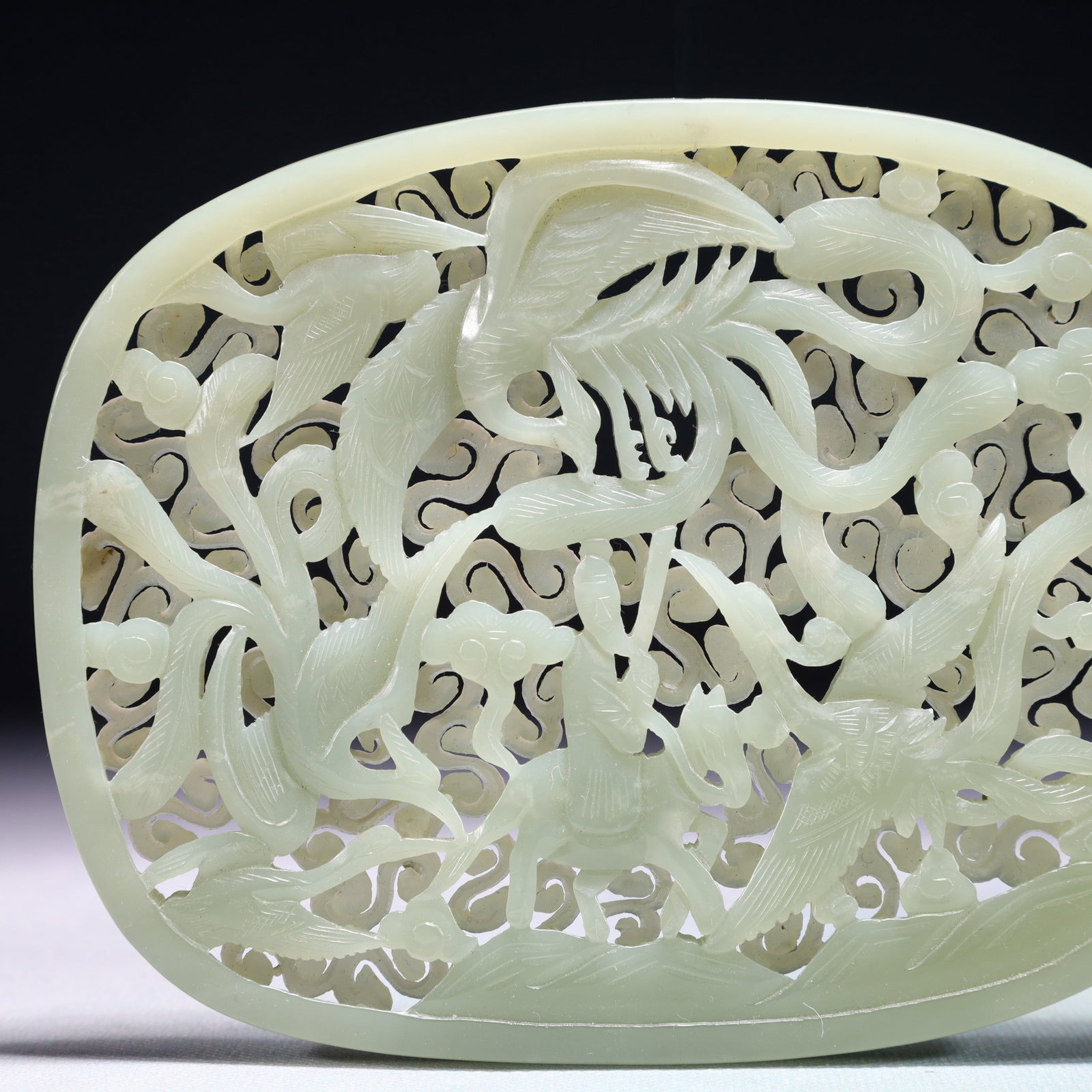 An Exquisite White Jade Auspicious Cloud and Phoenix Pattern Pendant - 2