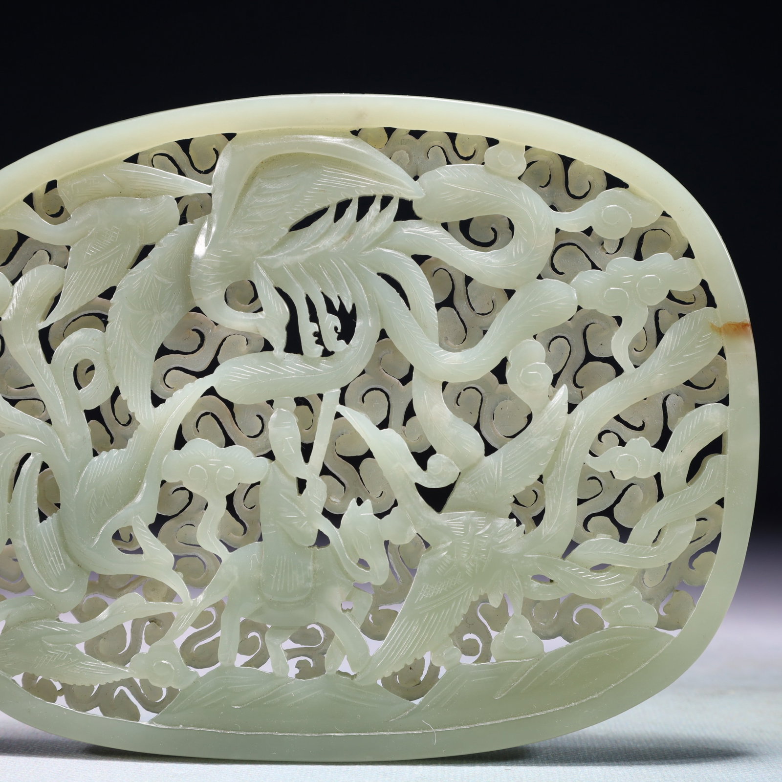 An Exquisite White Jade Auspicious Cloud and Phoenix Pattern Pendant - 3