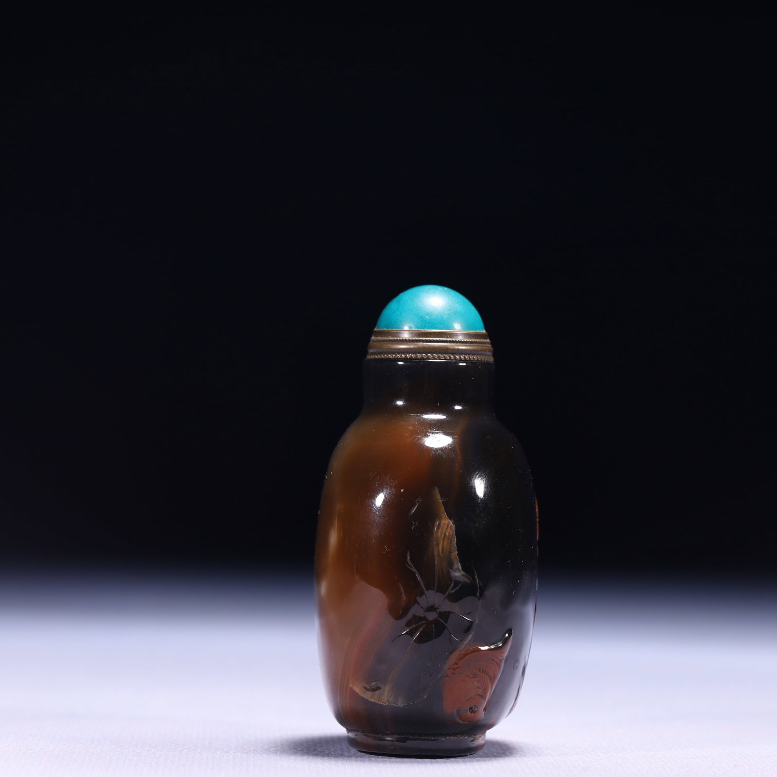 An Exquisite Agate Flower Pattern Snuff Bottle - 4