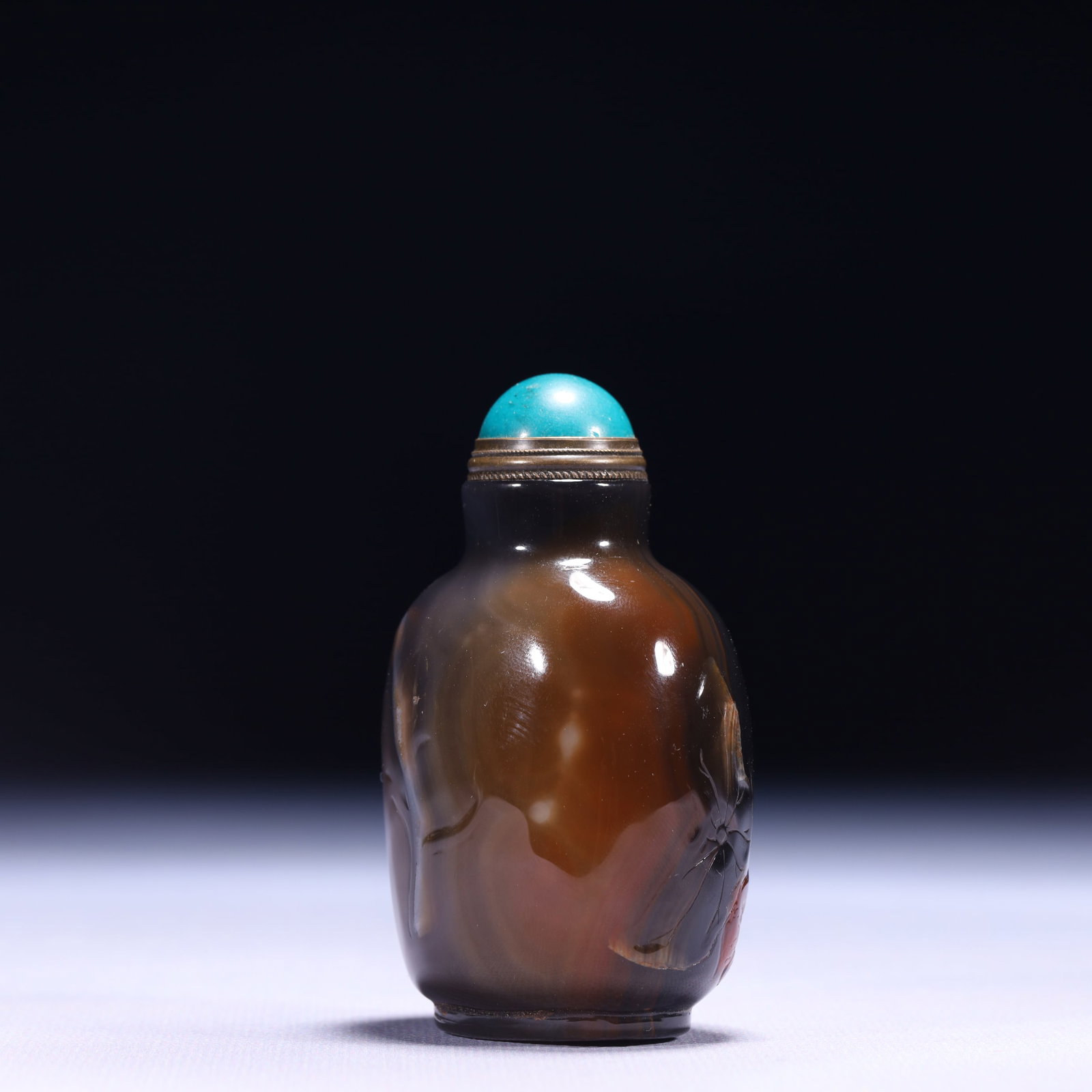 An Exquisite Agate Flower Pattern Snuff Bottle - 5