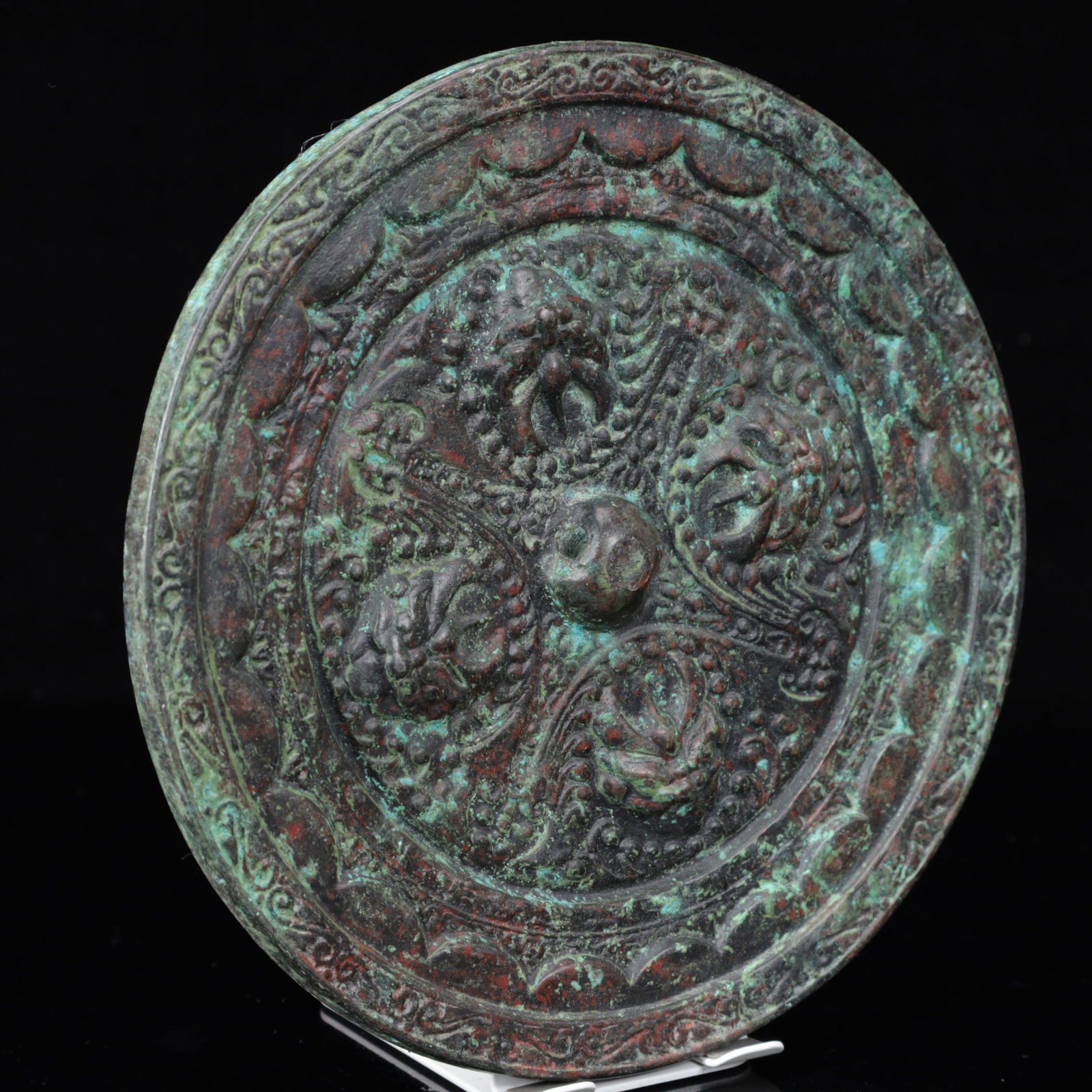 An Archaic Bronze Beast-Face Pattern Round Mirror - 7