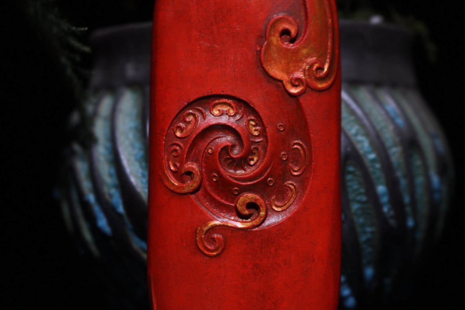 An Exquisite Cinnabar Auspicious Cloud Pattern Pendant - 2