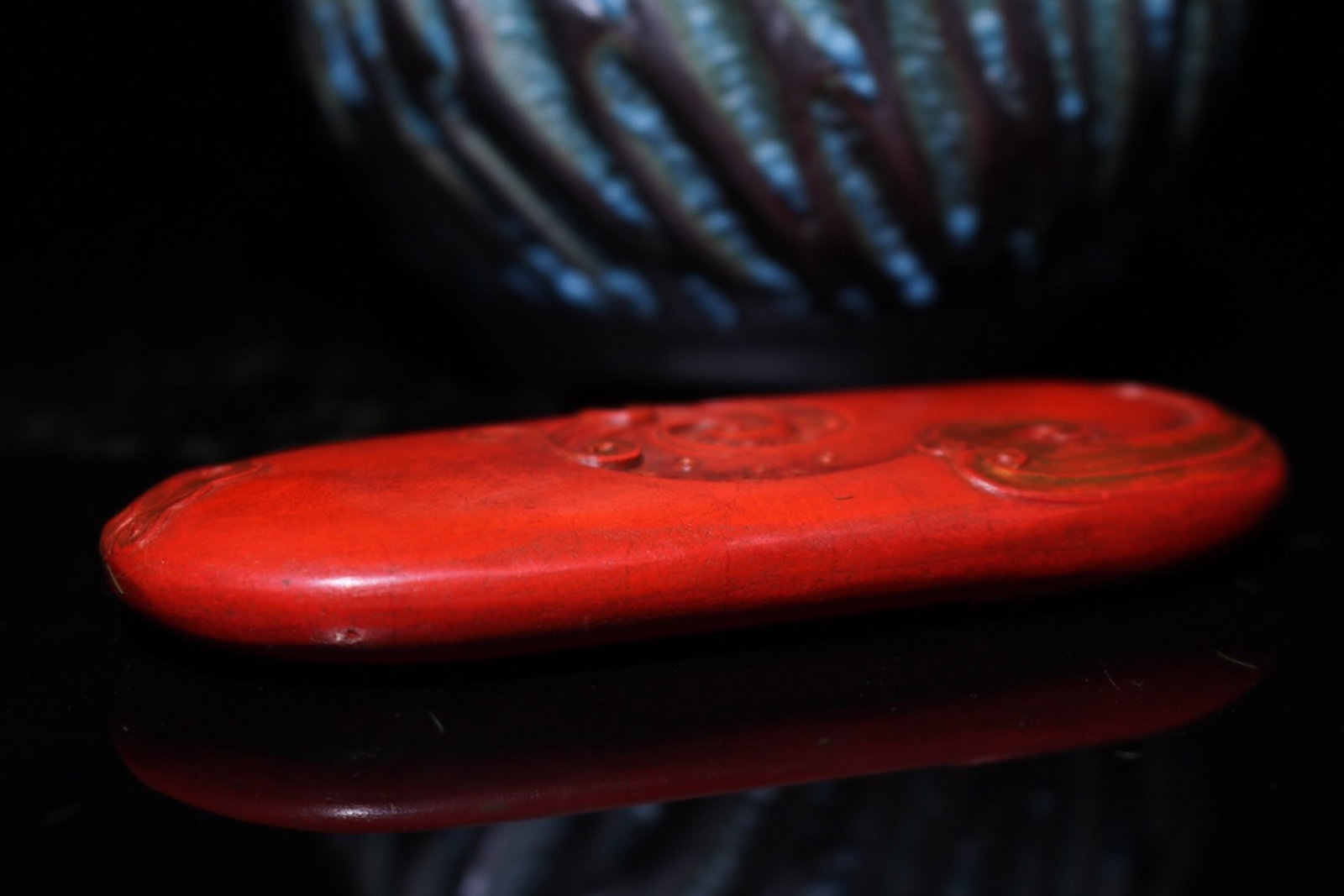 An Exquisite Cinnabar Auspicious Cloud Pattern Pendant - 7