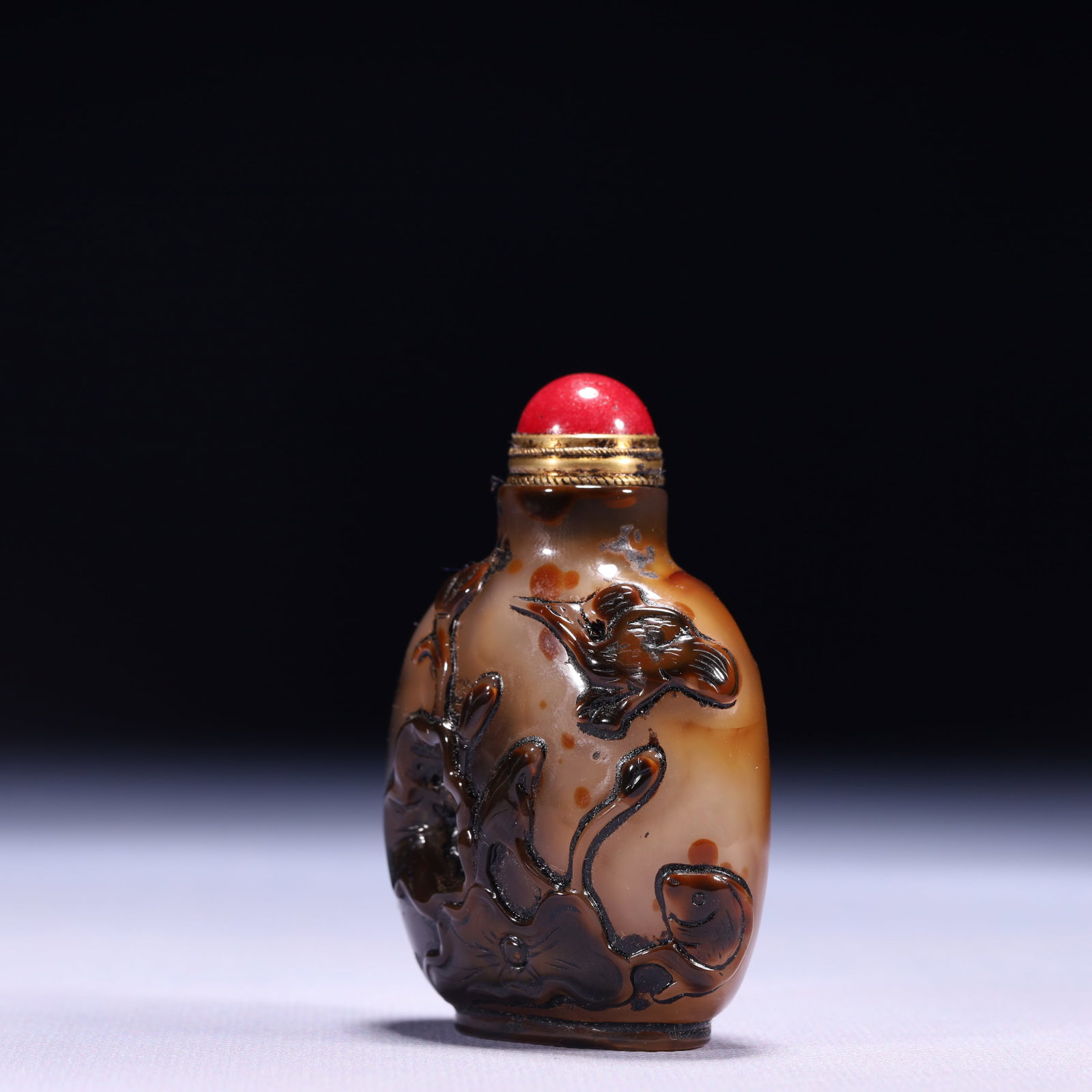 An Exquisite Agate Flower Pattern Snuff Bottle - 2