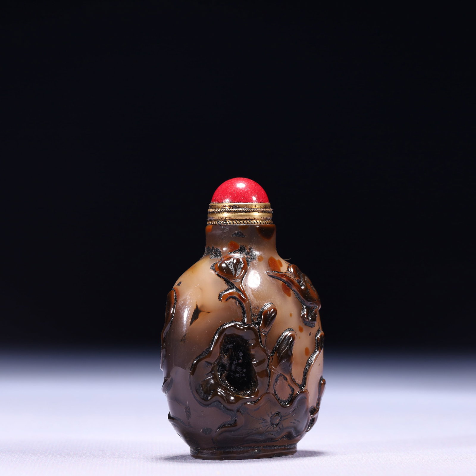 An Exquisite Agate Flower Pattern Snuff Bottle - 3