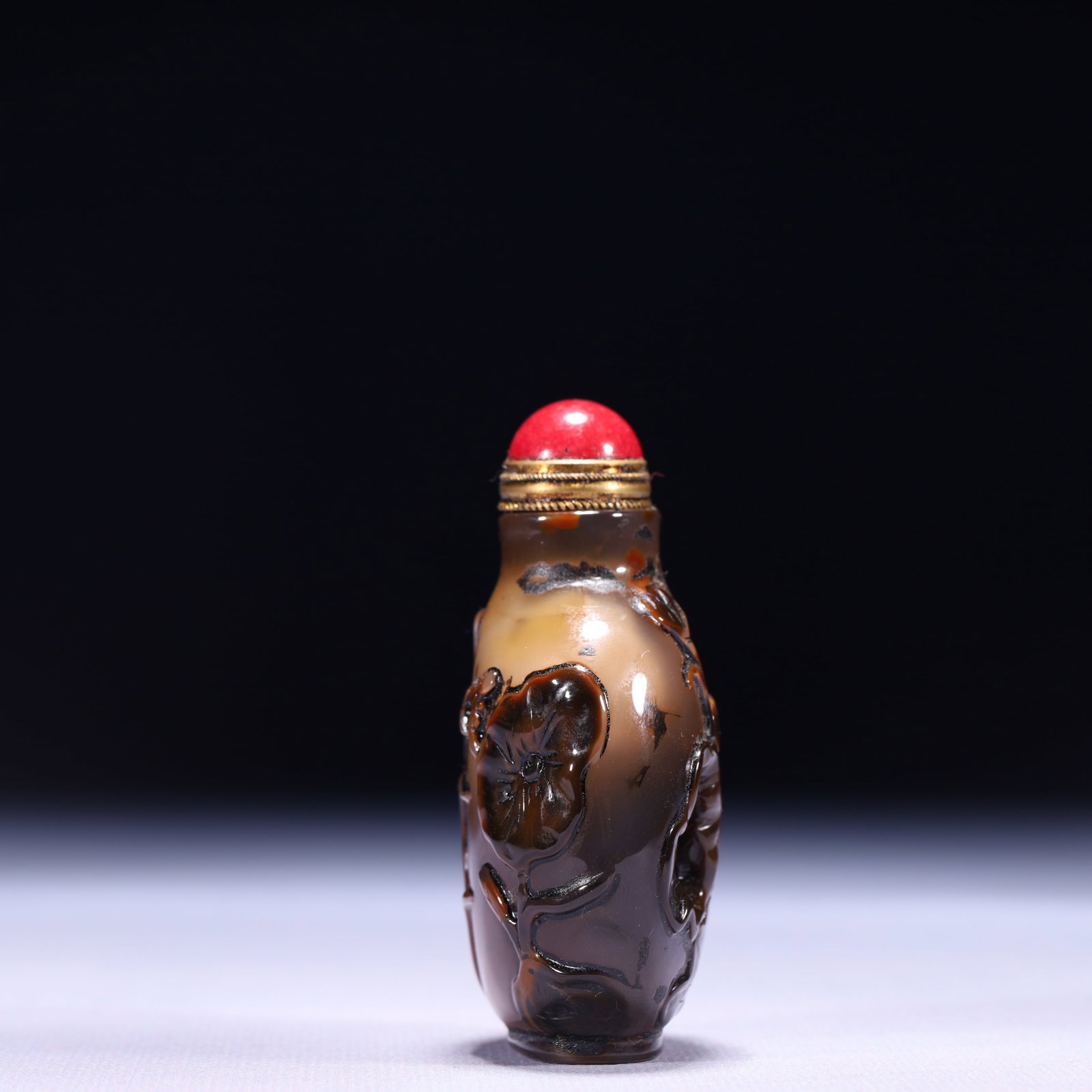 An Exquisite Agate Flower Pattern Snuff Bottle - 4