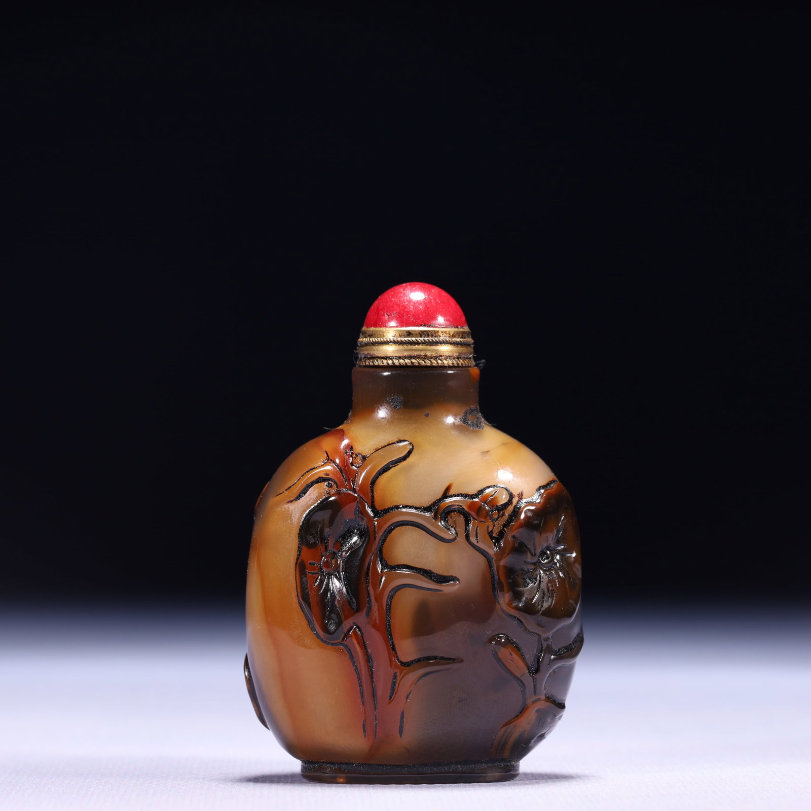 An Exquisite Agate Flower Pattern Snuff Bottle - 6