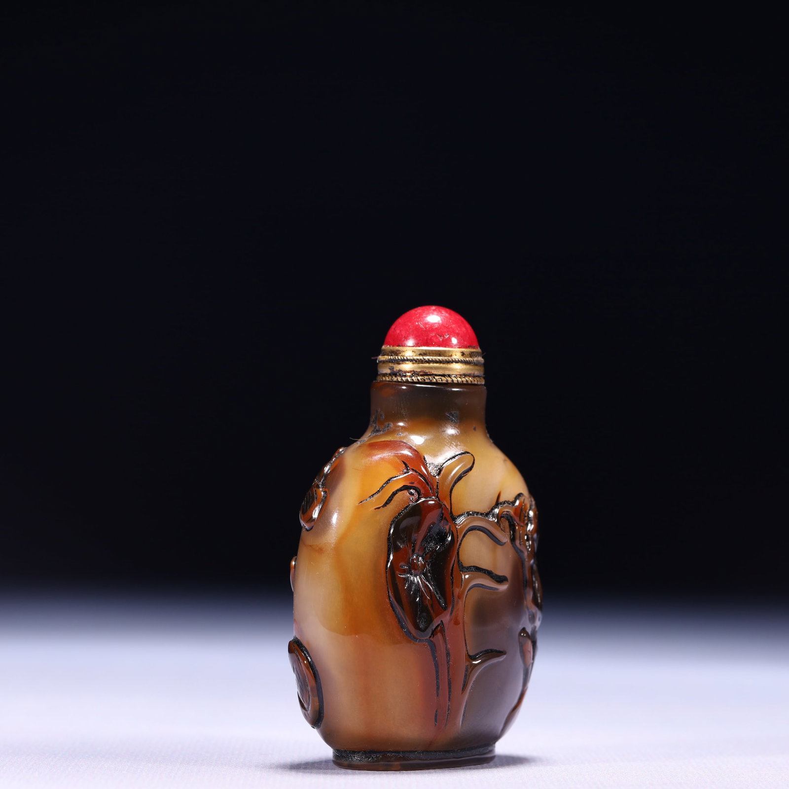 An Exquisite Agate Flower Pattern Snuff Bottle - 7
