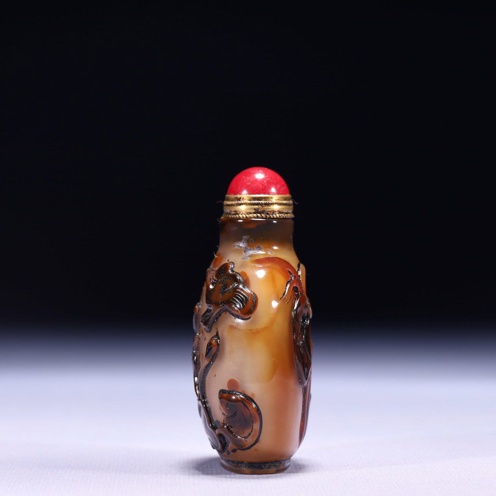 An Exquisite Agate Flower Pattern Snuff Bottle - 8