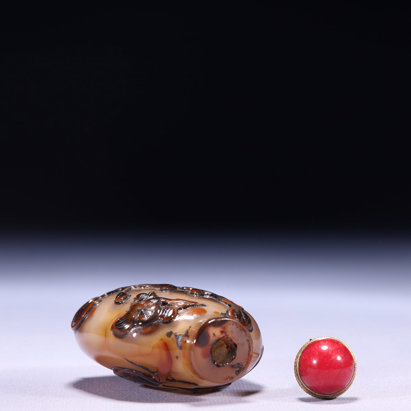 An Exquisite Agate Flower Pattern Snuff Bottle - 9