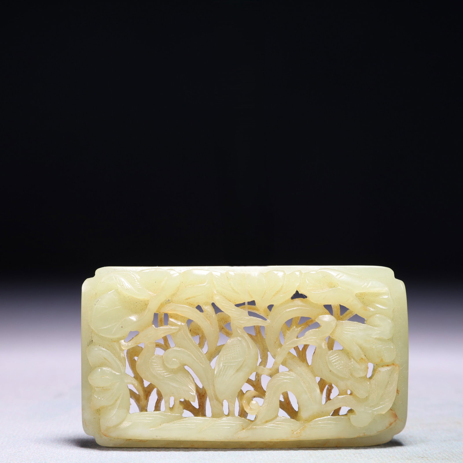 An Exquisite White Jade Crane Pattern Pendant: An Exquisite White Jade Crane Pattern Pendant,Qing Dynasty,China,Size:3inx1.6in,Weight:60.5g 白玉鹤纹佩,中国清代