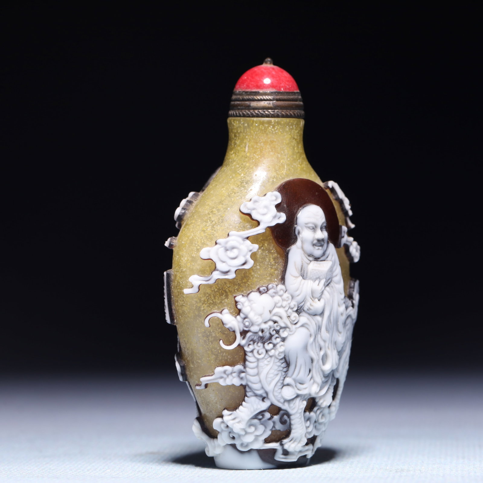 An Exquisite Glass Figure Pattern Snuff Bottle - 4
