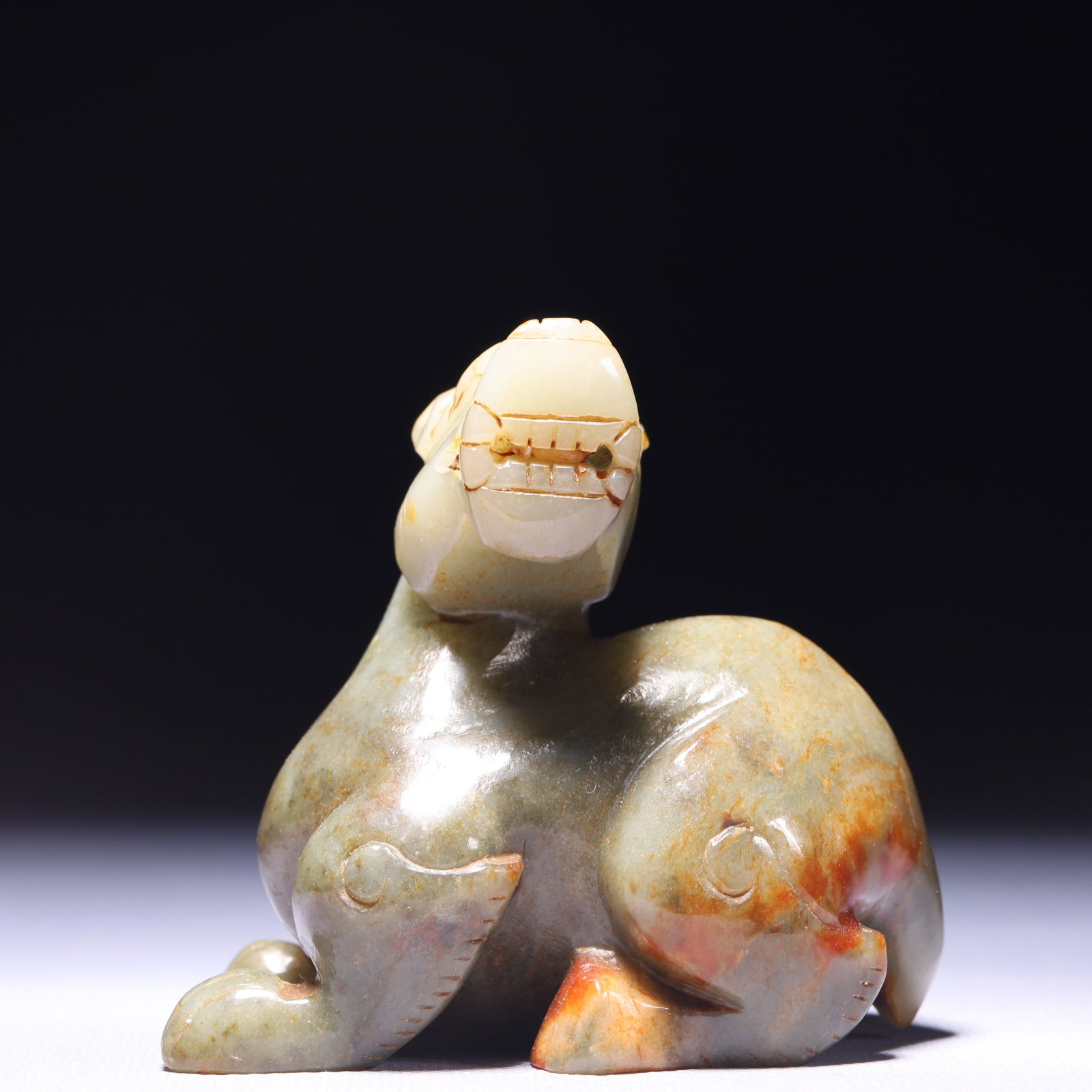 An Exquisite Green Jade Unicorn Ornament (1 of 10)