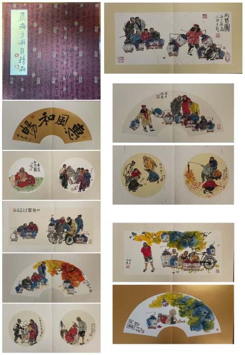 A Chinese Album Ink Painting of Character and Story on Paper: A Chinese Album Ink Painting of Character and Story on Paper,Ma Haifang,Size:35.4inx17.7in