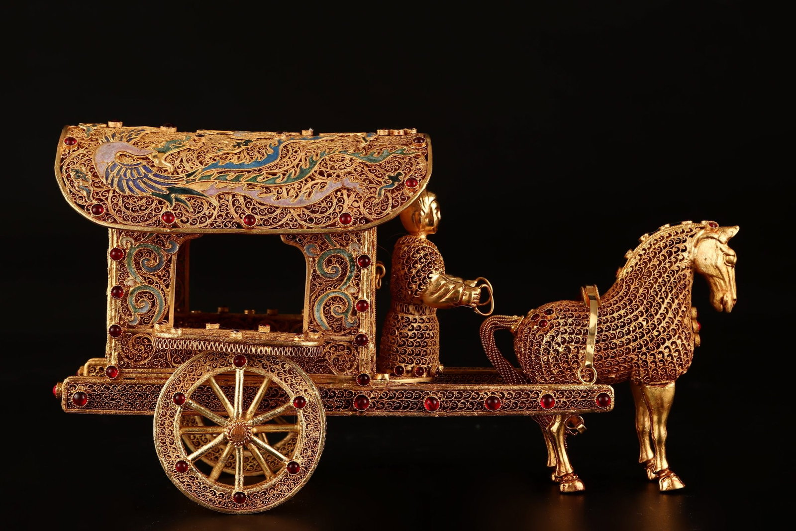 An Exquisite Filigree and Gilding Phoenix Pattern Carriage,Inlaid Gems (1 of 9)