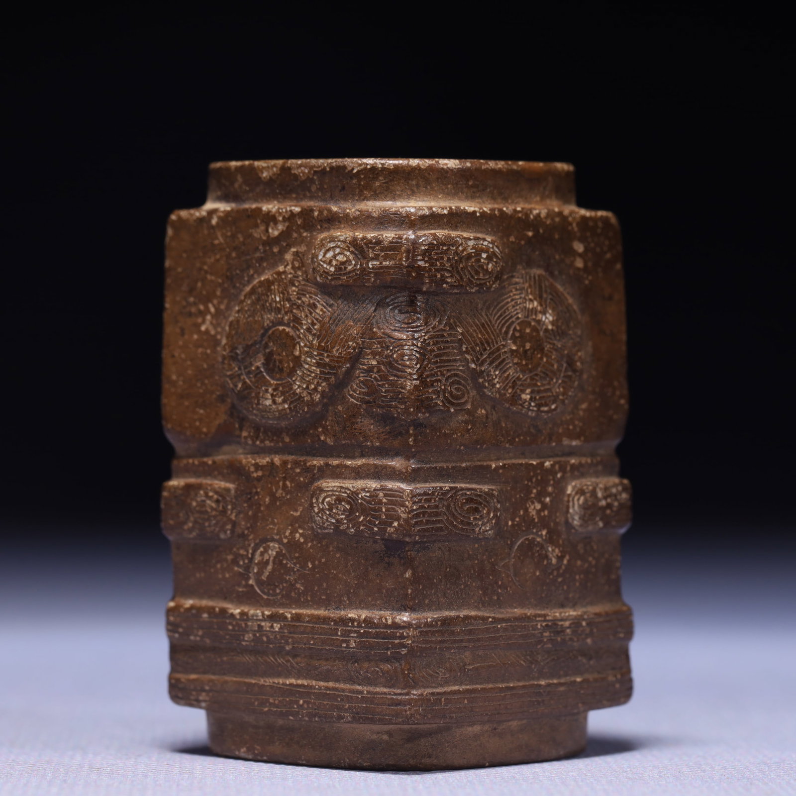 An Archaic Hongshan Culture Yellow Jade Beast-Face Pattern Pendant: An Archaic Hongshan Culture Yellow Jade Beast-Face Pattern Pendant,Ancient Time,China,Size:1.4inx2.4in,Weight:144g
