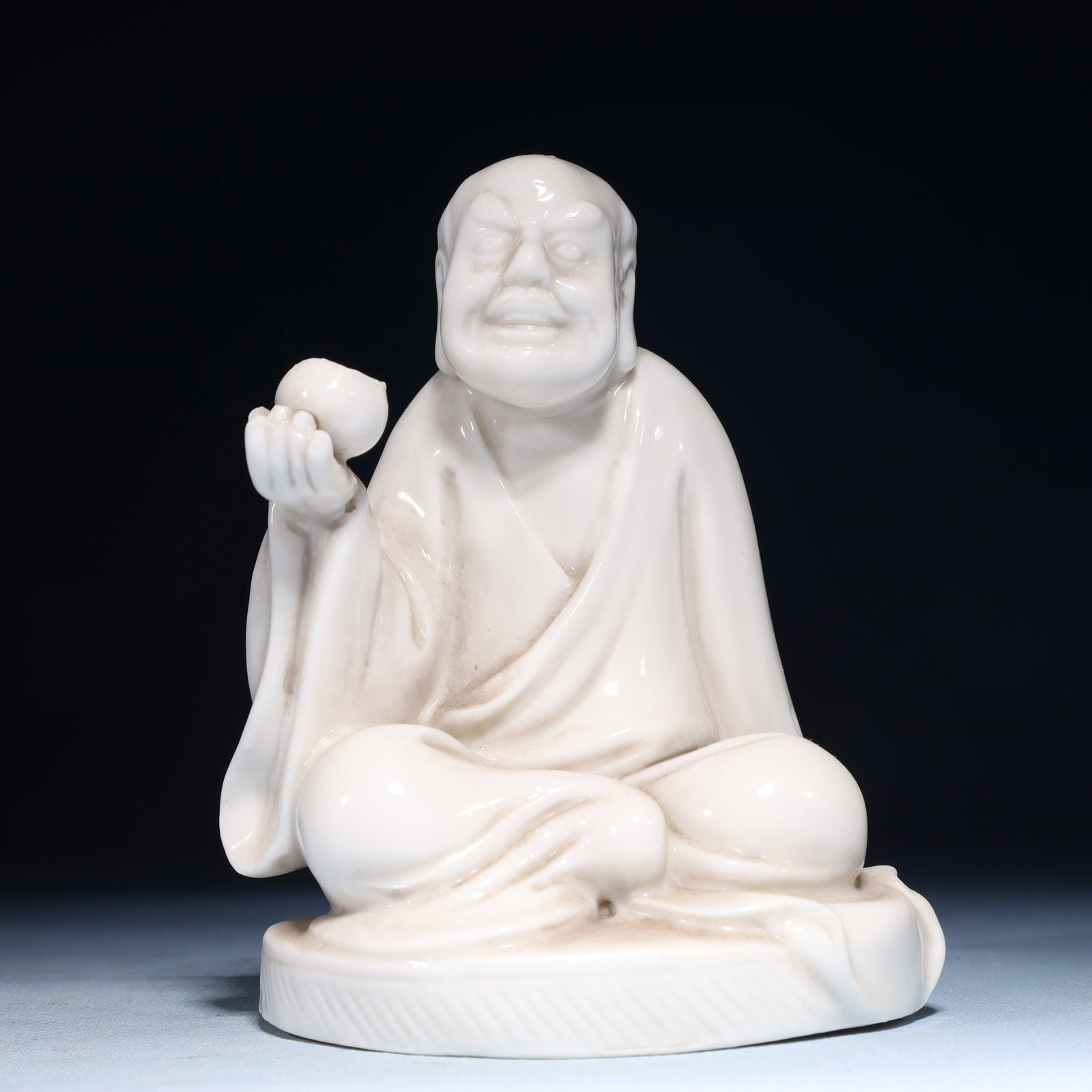 A Solemn Blance-De-Chine Statue of Arhat (1 of 5)