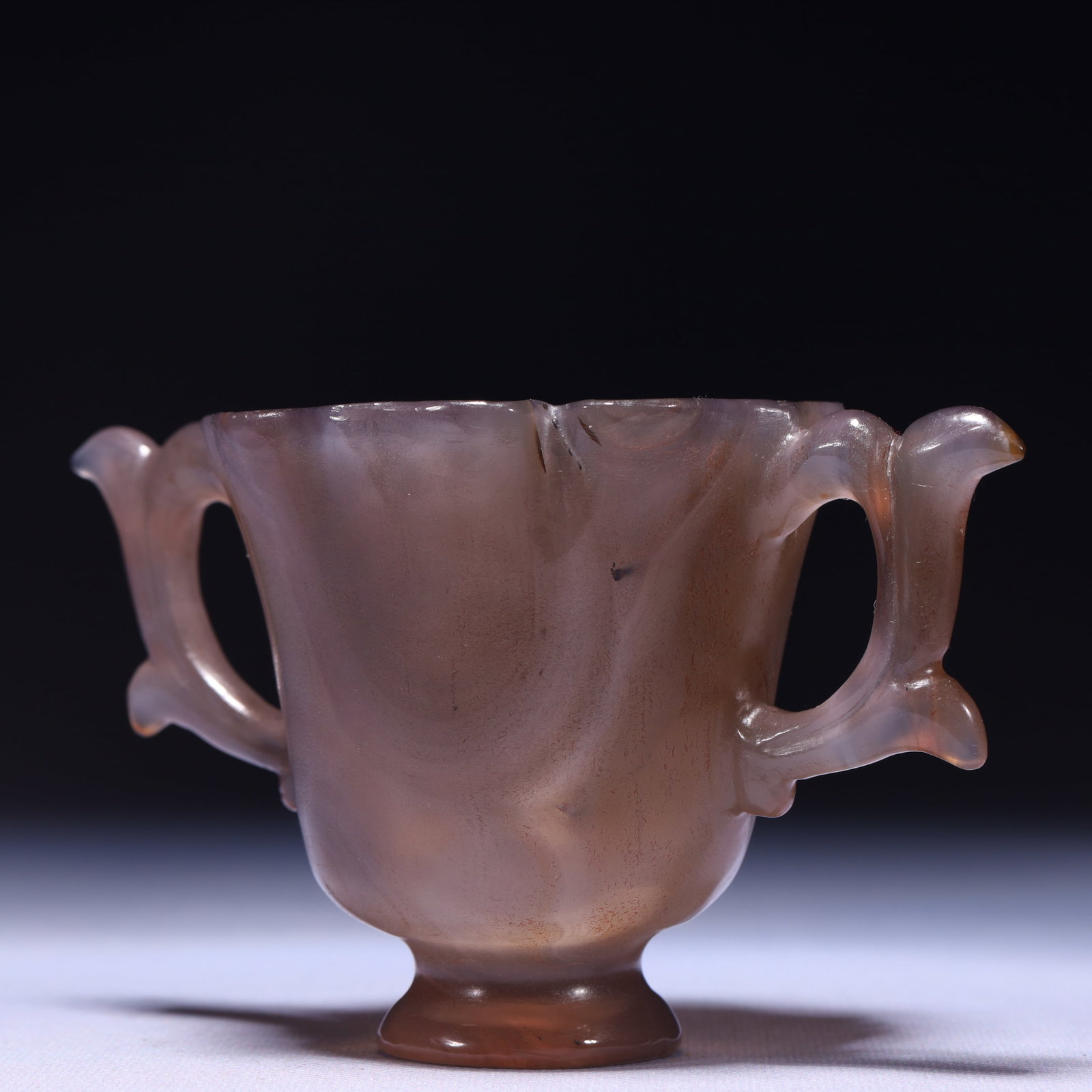 An Exquisite Agate Double-Ears Cup - 5