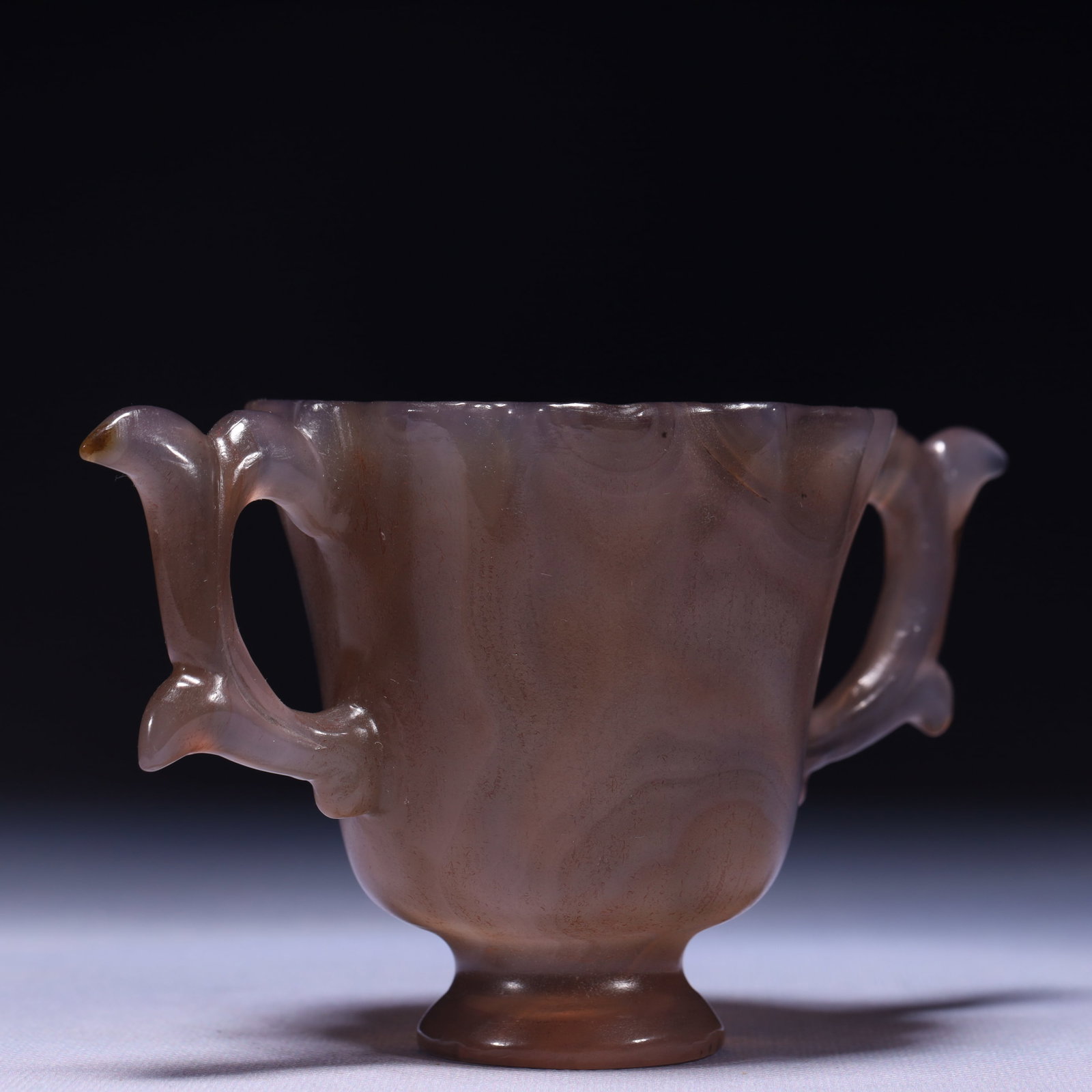 An Exquisite Agate Double-Ears Cup - 7