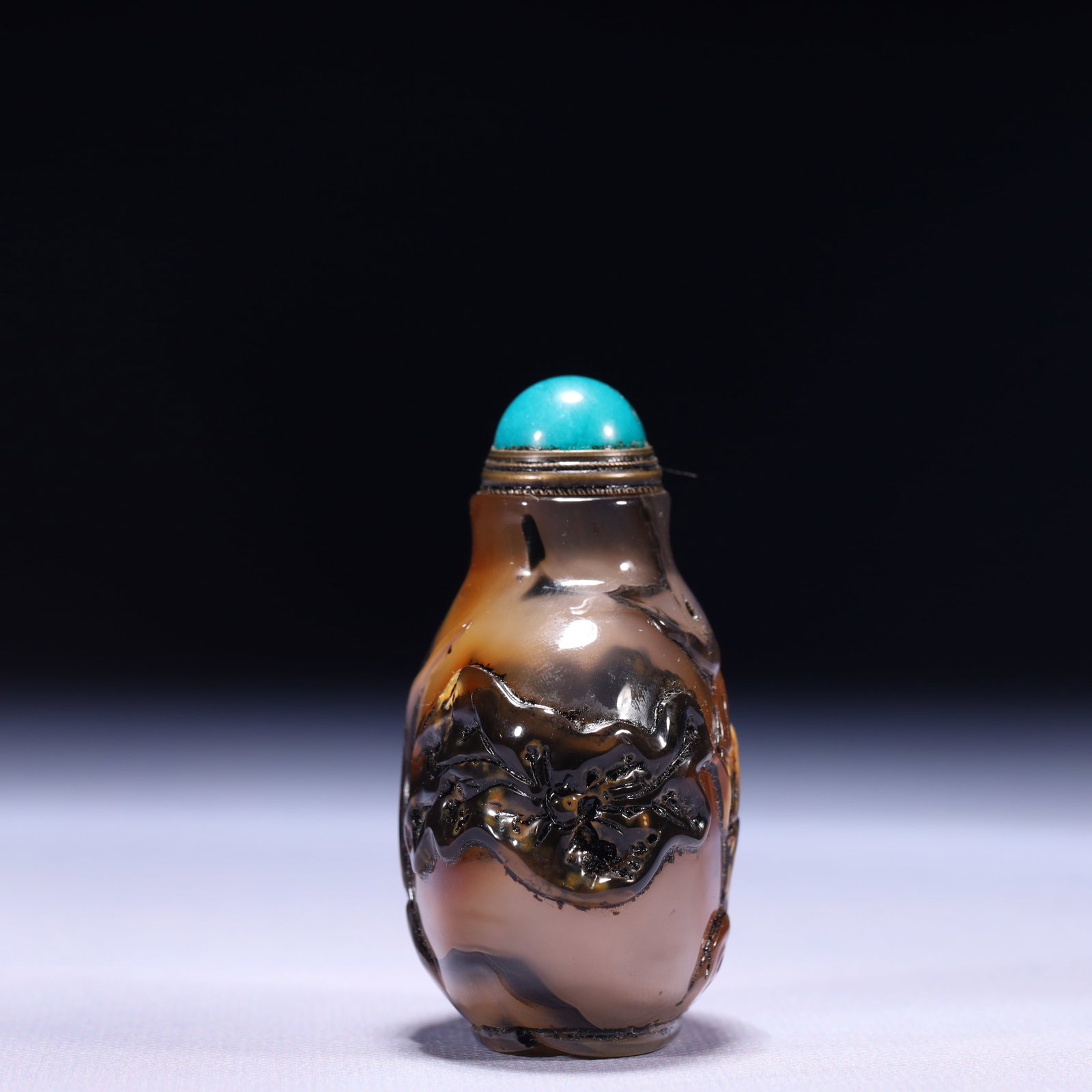An Exquisite Agate Landscape Pattern Snuff Bottle - 3
