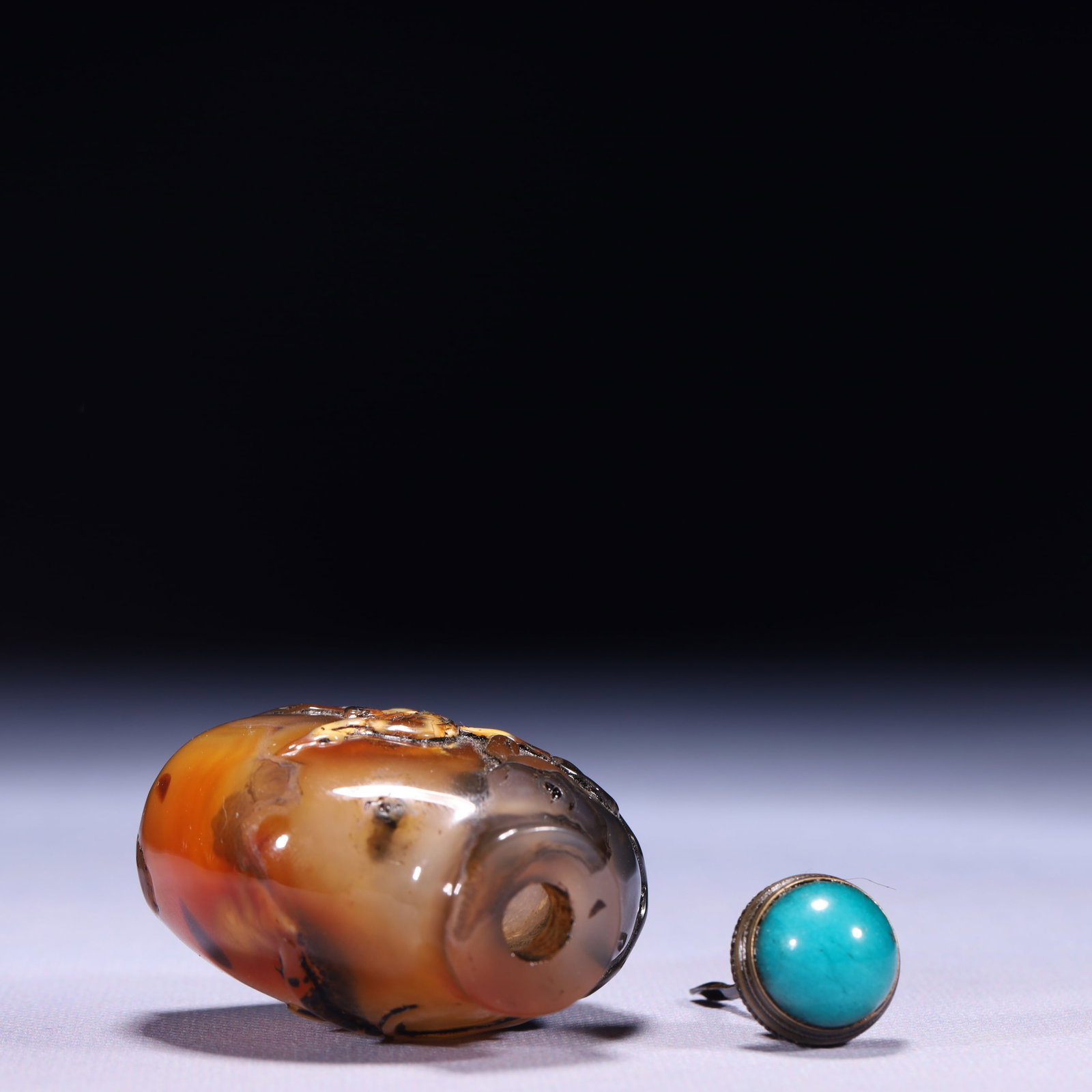 An Exquisite Agate Landscape Pattern Snuff Bottle - 8