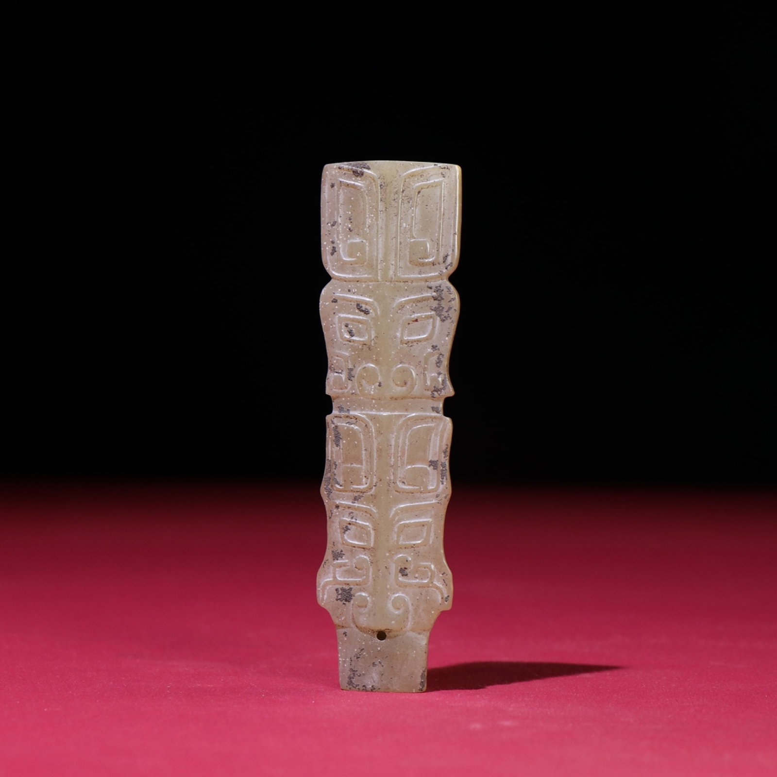 White Jade Beast-Face Pattern Pendant - 2