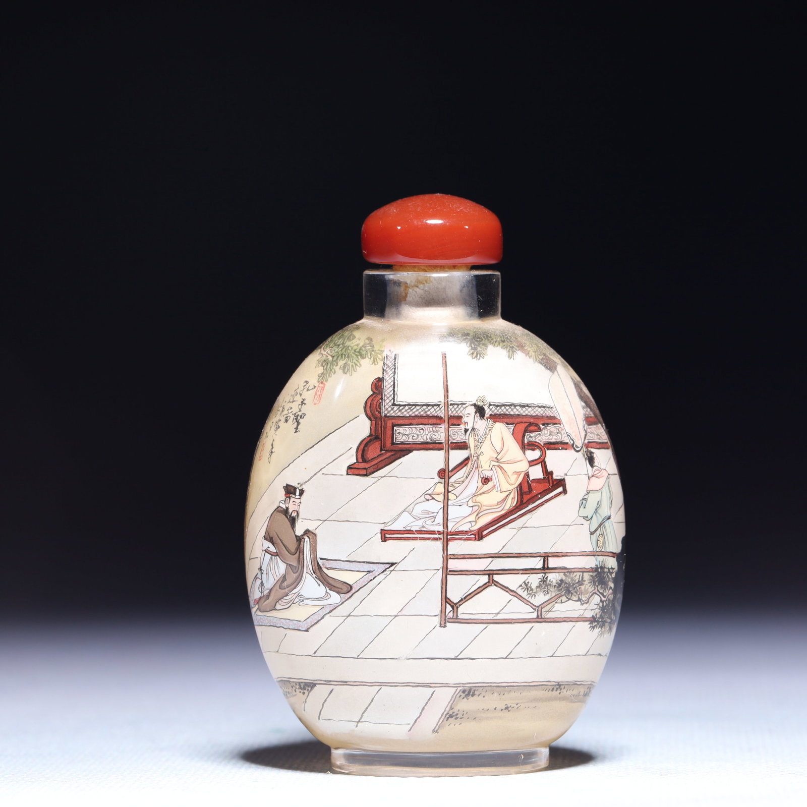An Exquisite Crystal Character and Story Pattern Snuff Bottle: An Exquisite Crystal Character and Story Pattern Snuff Bottle,Qing Dynasty,China,Size:2inx1inx3in,Weight:71g