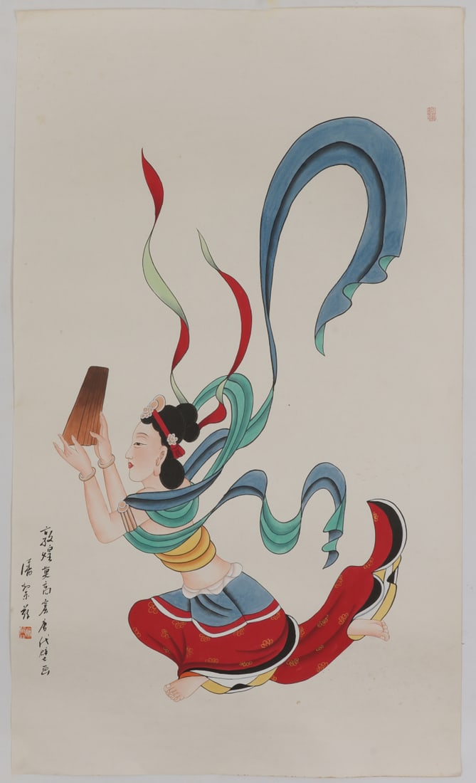 A Chinese Ink Painting of Character and Story on Paper: A Chinese Ink Painting of Character and Story on Paper,Pan Jiezi,Size:48inx28.7in 一幅中国水墨人物故事画,潘絜兹