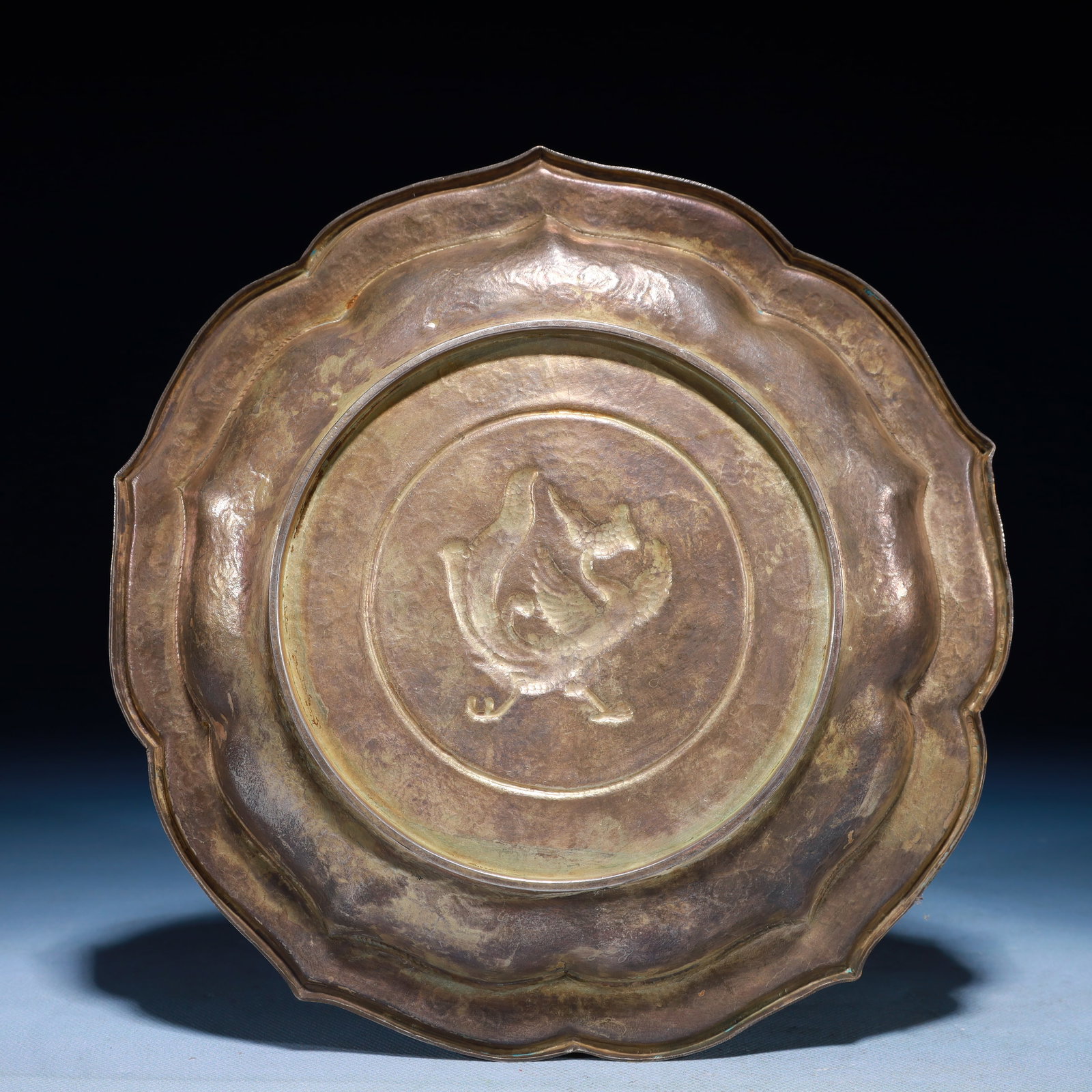 An Exquisite Gilt Bronze Phoenix Pattern Plate - 6