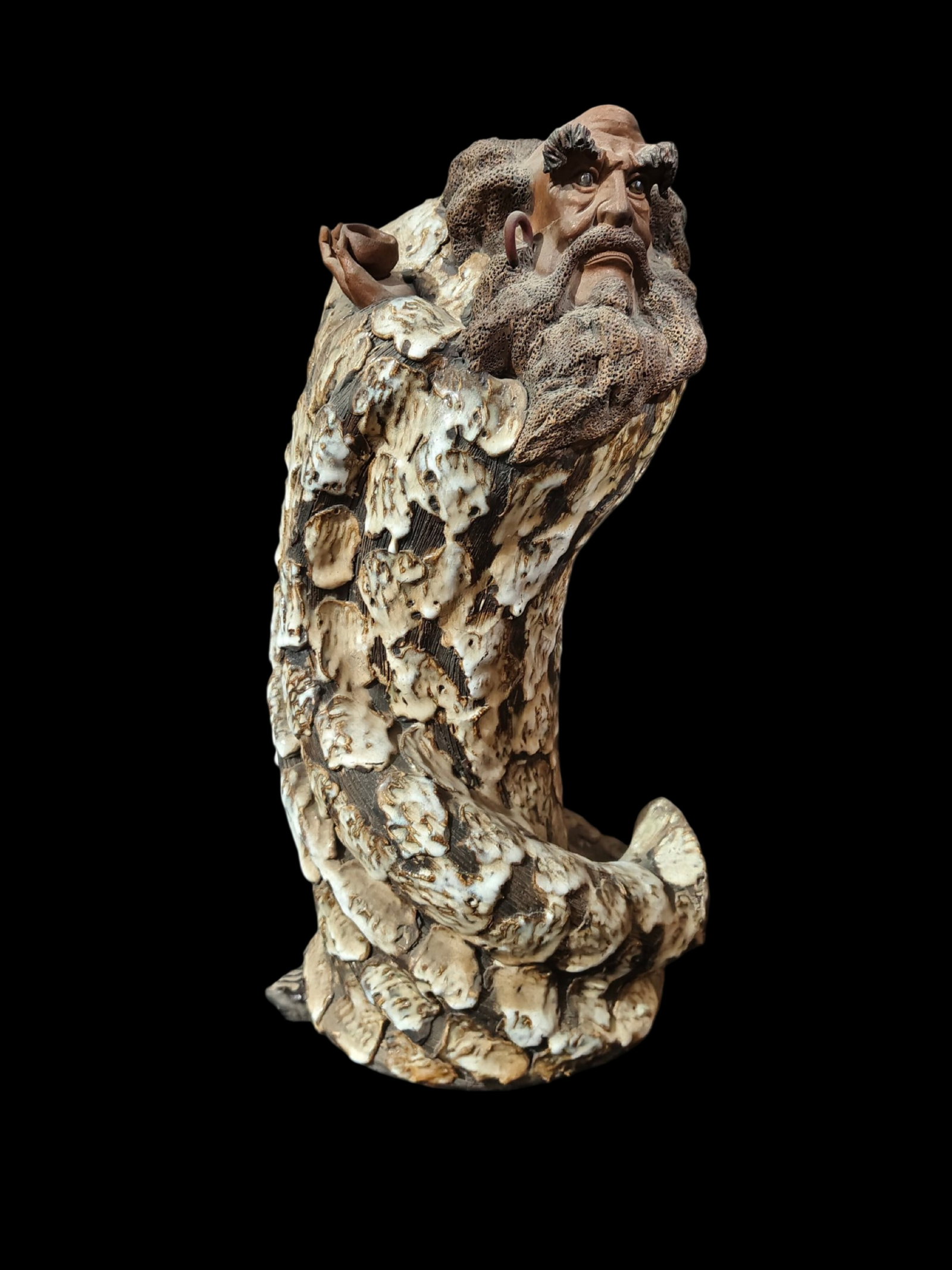 A Solemn Shiwan yao Statue of Dharma: A Solemn Shiwan yao Statue of Dharma,Qing Dynasty,China,With Mark,Size:10.2inx7.5inx17.7in 石湾窑达摩像,中国清代,带款