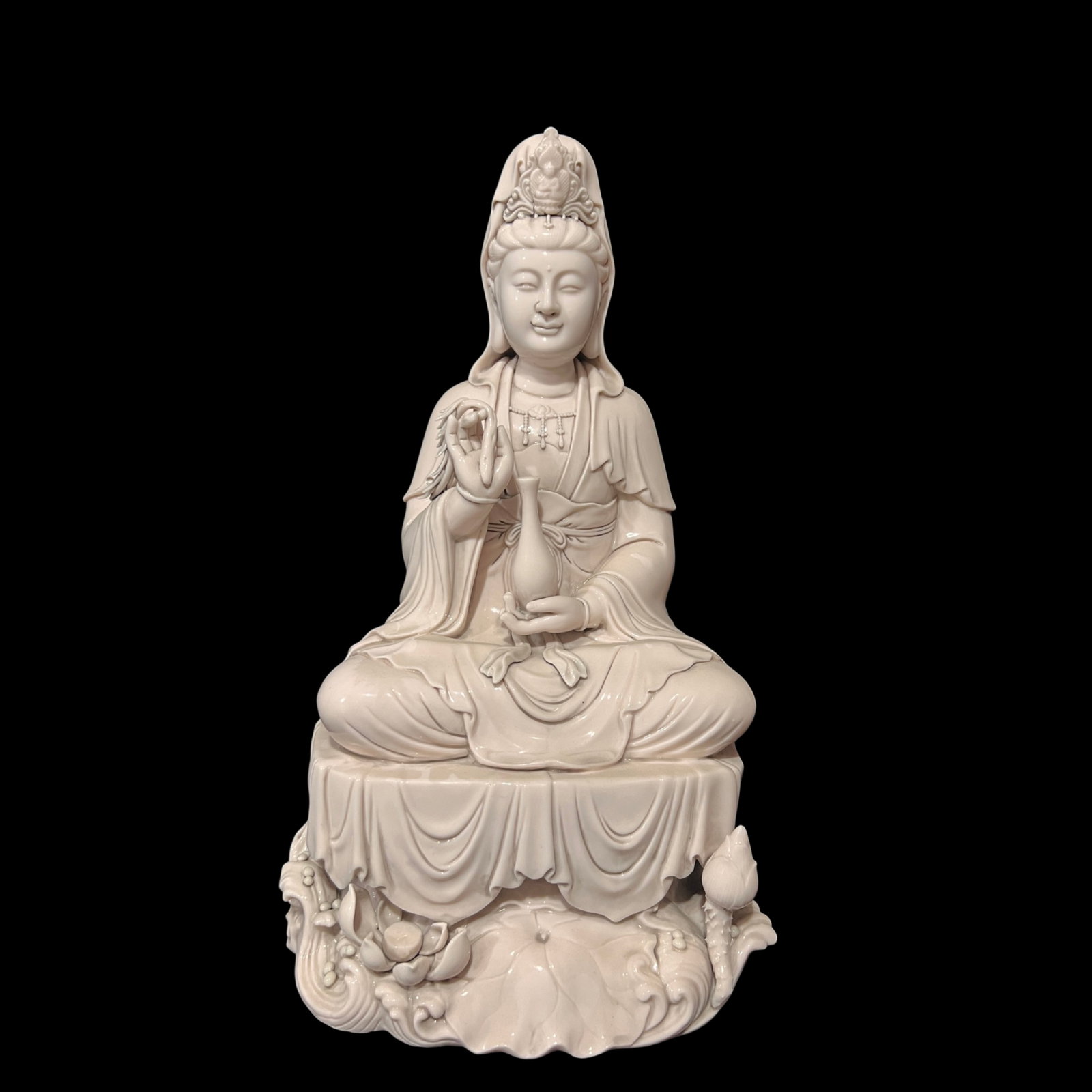 A Solemn Blance-De-Chine Statue of Avalokitesvara (1 of 8)