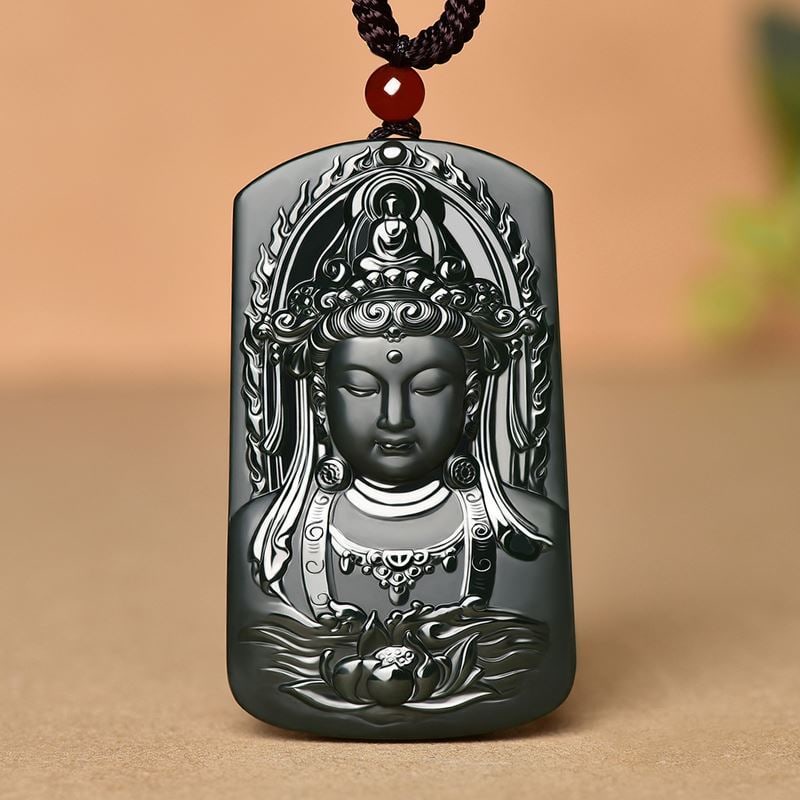 An Exquisite Cyan jade Statue of Avalokitesvara Pendant: An Exquisite Cyan jade Statue of Avalokitesvara Pendant 青玉观音像挂件