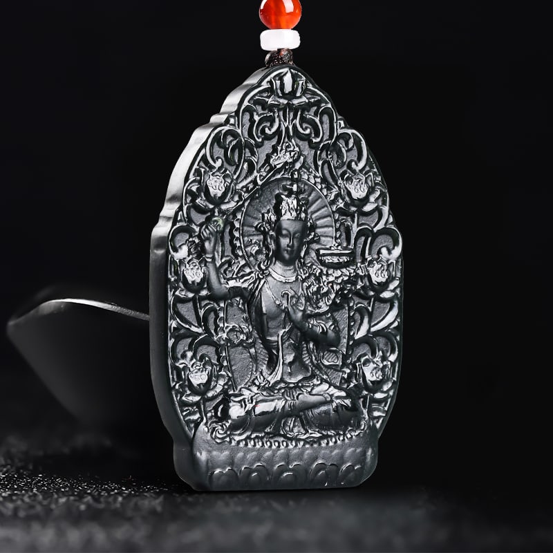 An Exquisite Cyan jade Statue of Manjusri Pendant: An Exquisite Cyan jade Statue of Manjusri Pendant,Size:1.7inx2.5inx0.3in 青玉文殊菩萨像挂件