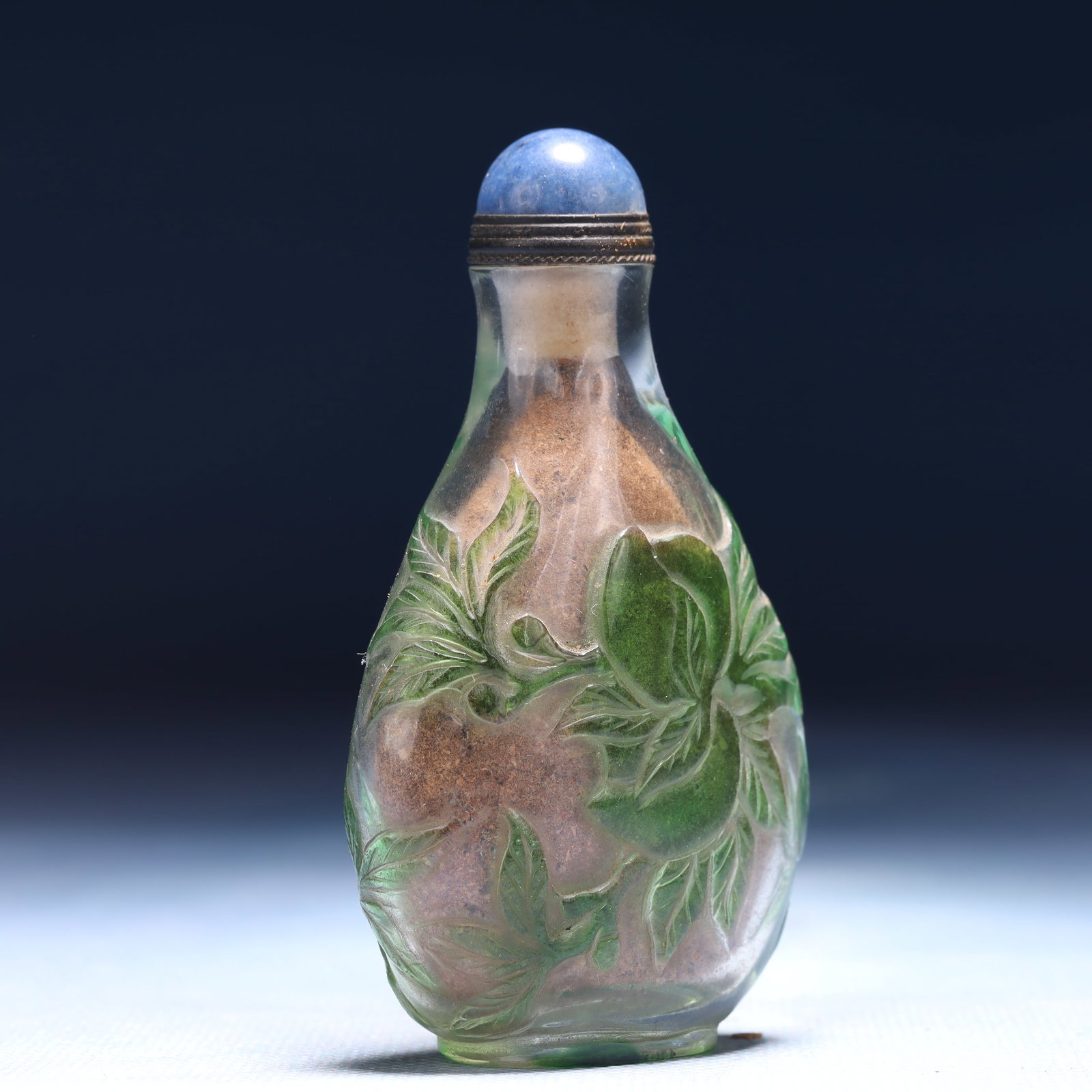 An Exquisite Glass Peach Pattern Snuff Bottle - 3