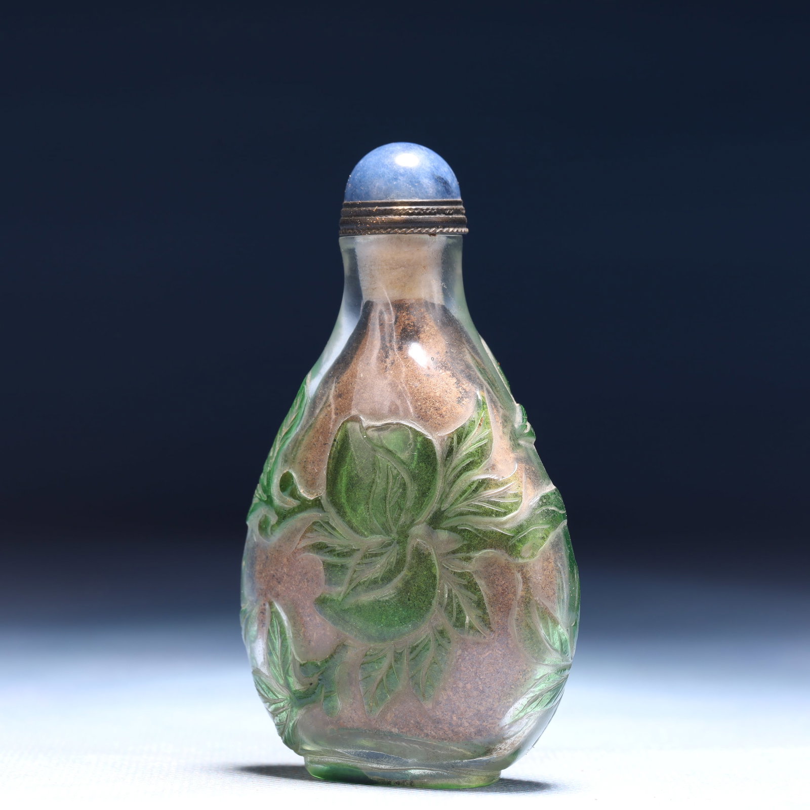 An Exquisite Glass Peach Pattern Snuff Bottle - 5