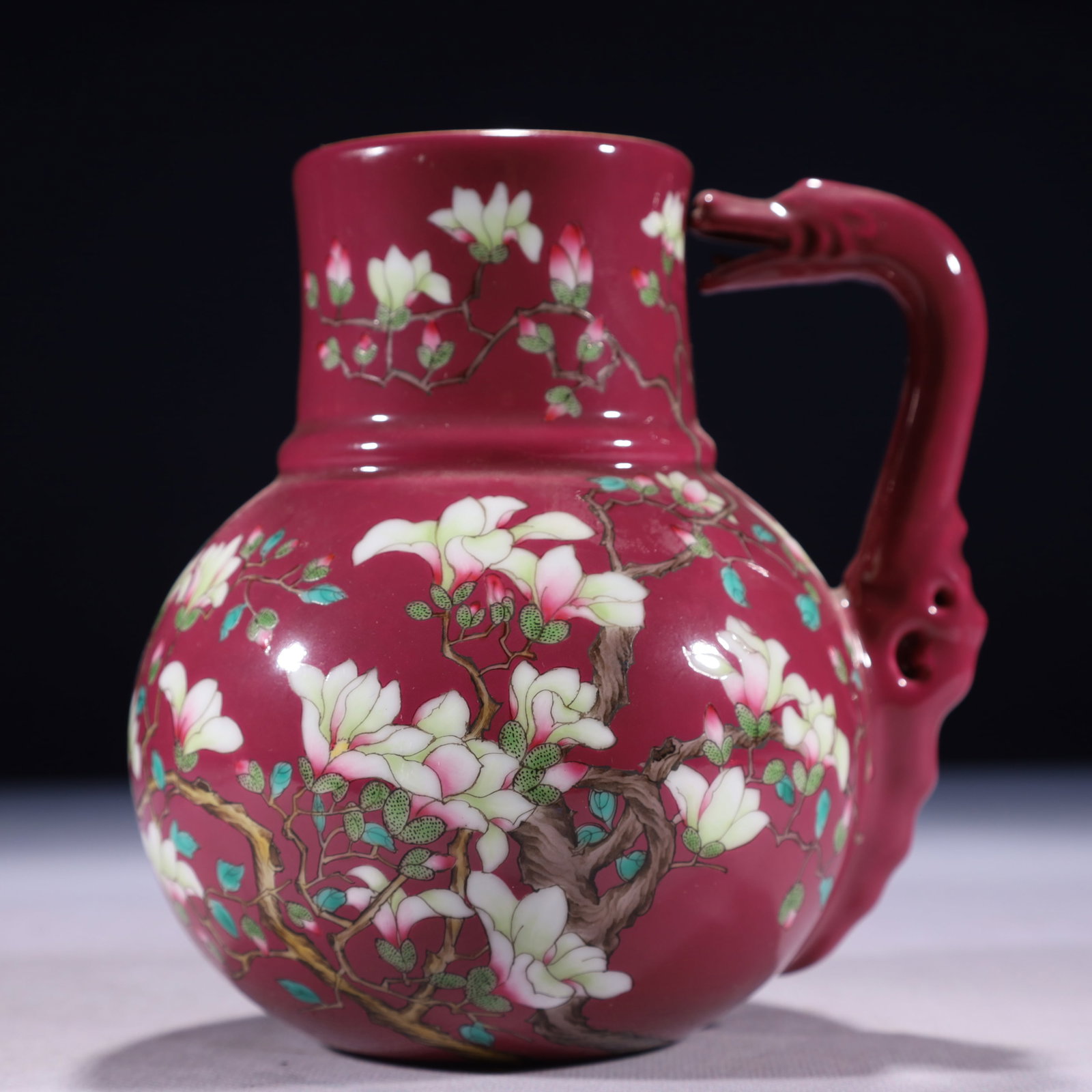 An Exquisite Purple Ground Famille-Rose Painted Gold Flower Pattern Watering Can (1 of 8)