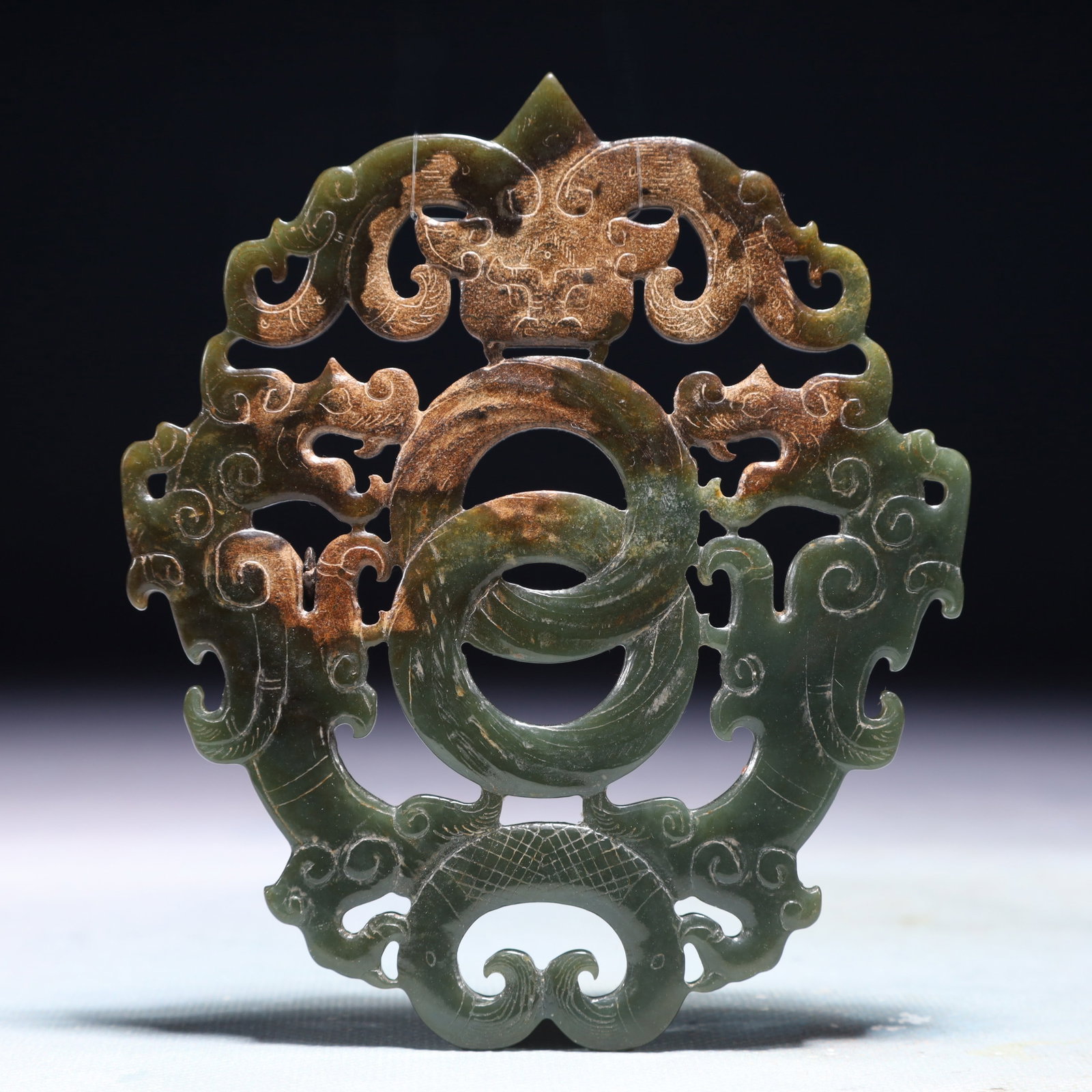An Exquisite Jasper Beast-Face Pattern Pendant - 5