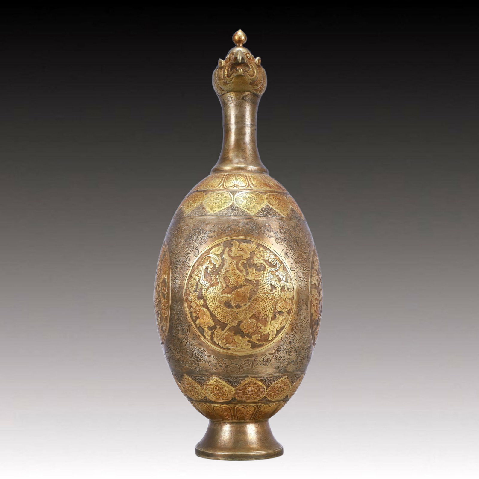 A Huge Gilt Silver Auspicious Beast Pattern Ewer - 5