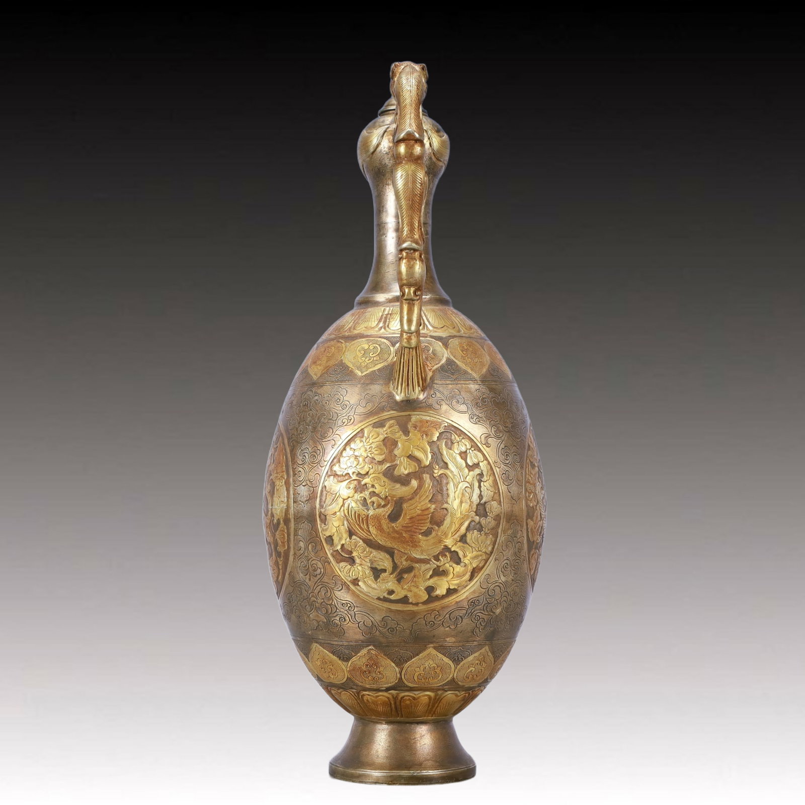 A Huge Gilt Silver Auspicious Beast Pattern Ewer - 9