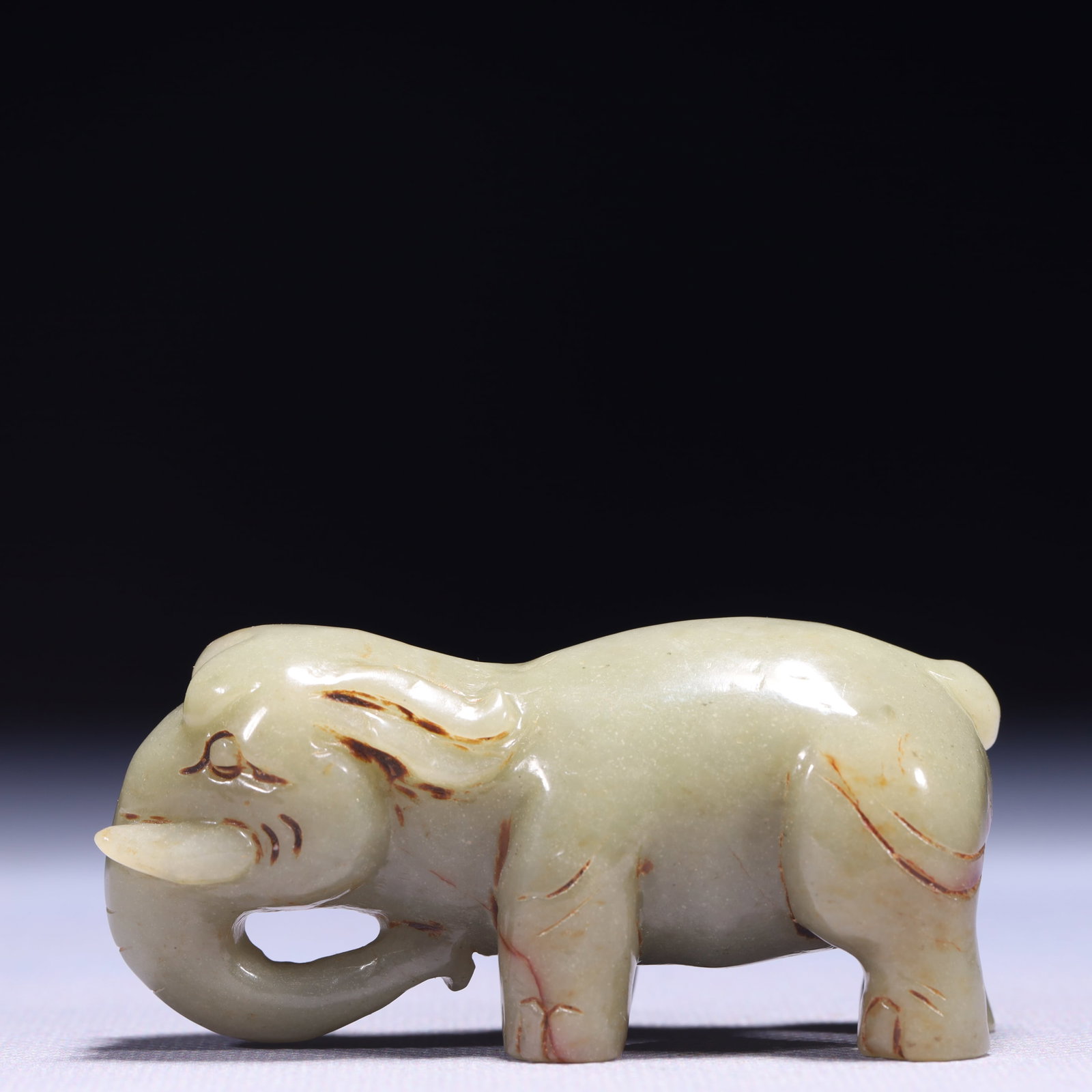 An Exquisite Green Jade Elephant Ornament (1 of 9)