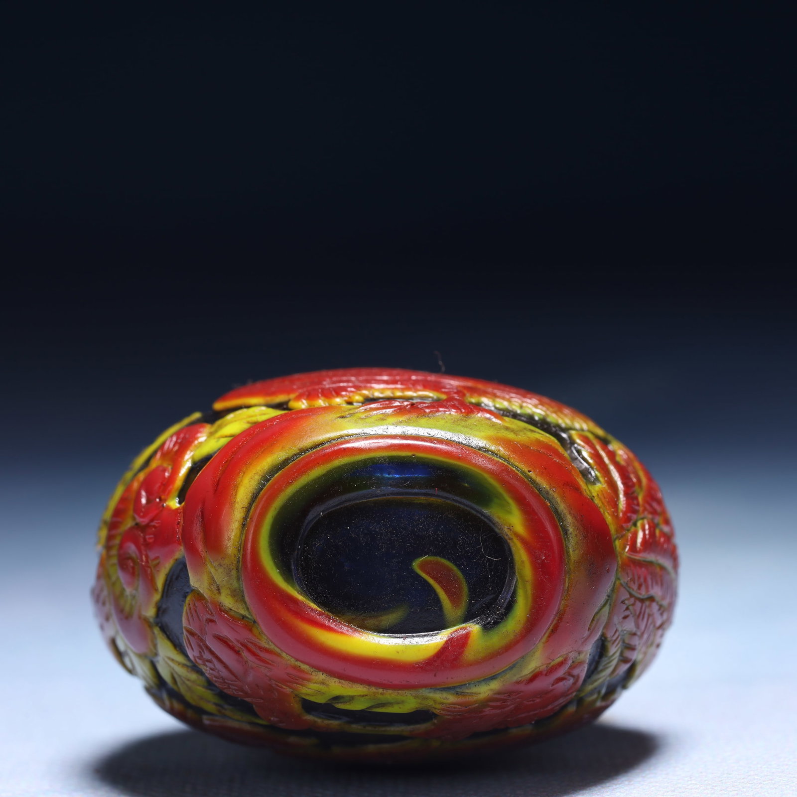 An Exquisite Glass Rooster Pattern Snuff Bottle - 7