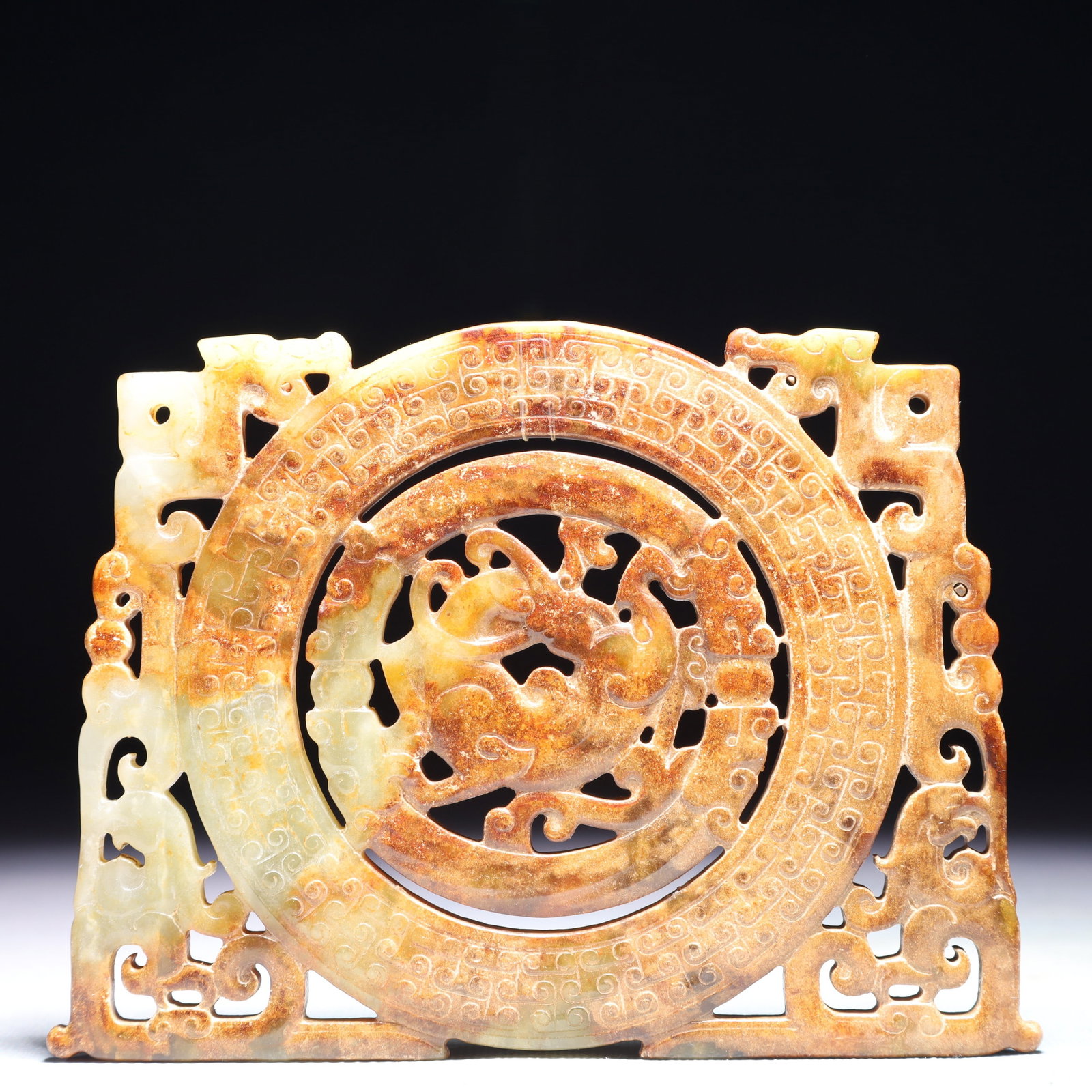 An Exquisite White Jade Phoenix Pattern Pendant: An Exquisite White Jade Phoenix Pattern Pendant,Qing Dynasty,China,Size:5.5inx4.1in,Weight:242.2g 白玉凤纹挂件,中国清代