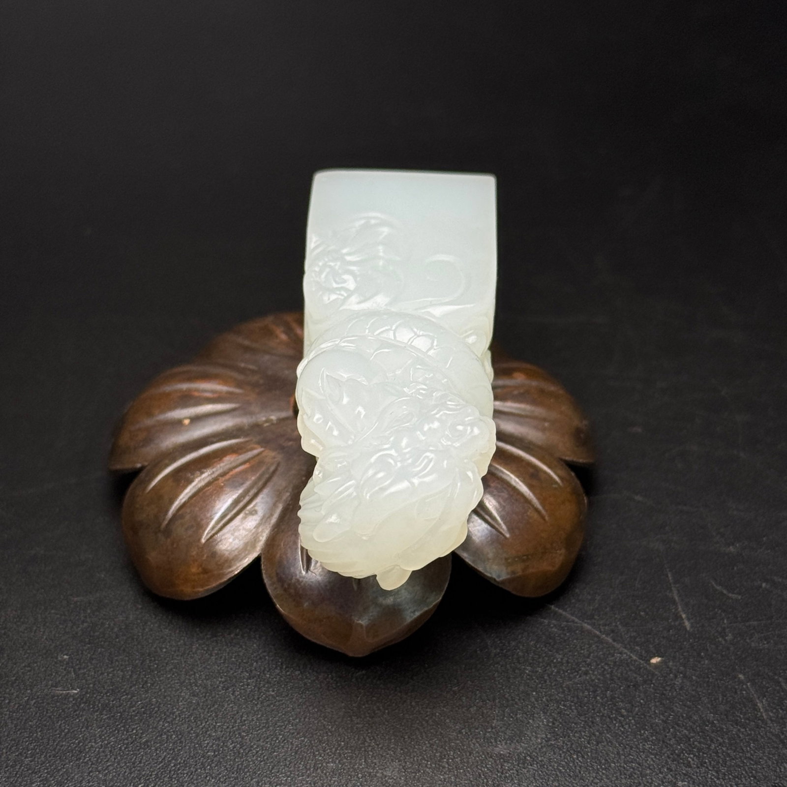An Exquisite White Jade Dragon Pattern Seal - 5