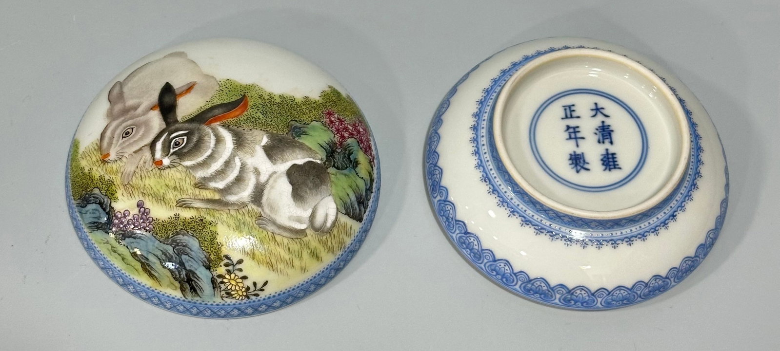 An Exquisite Enamel Rabbit Pattern Box with Cover - 6