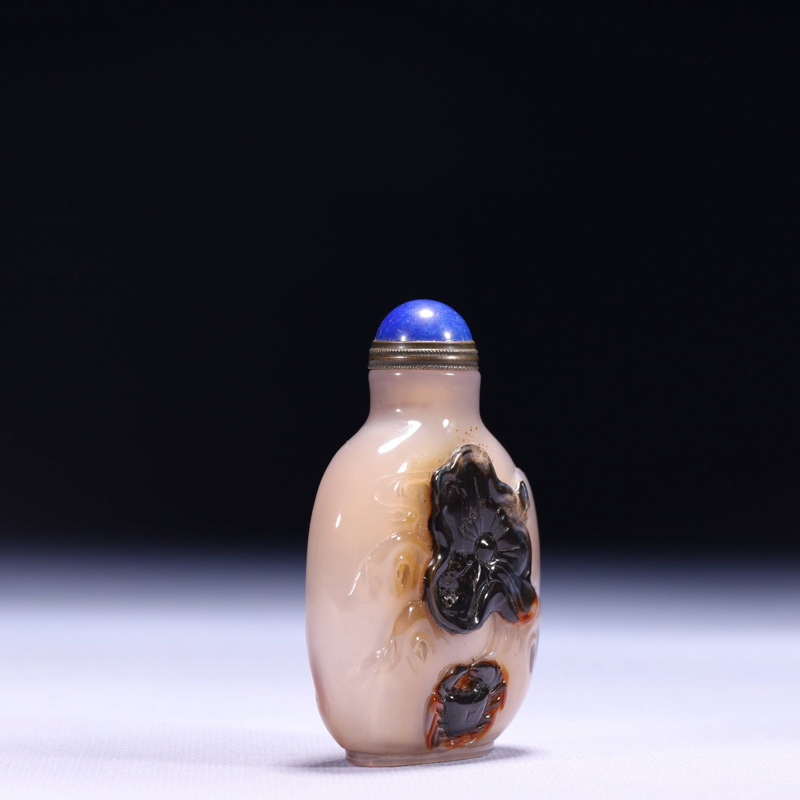 An Exquisite Agate Lotus Pattern Snuff Bottle - 7