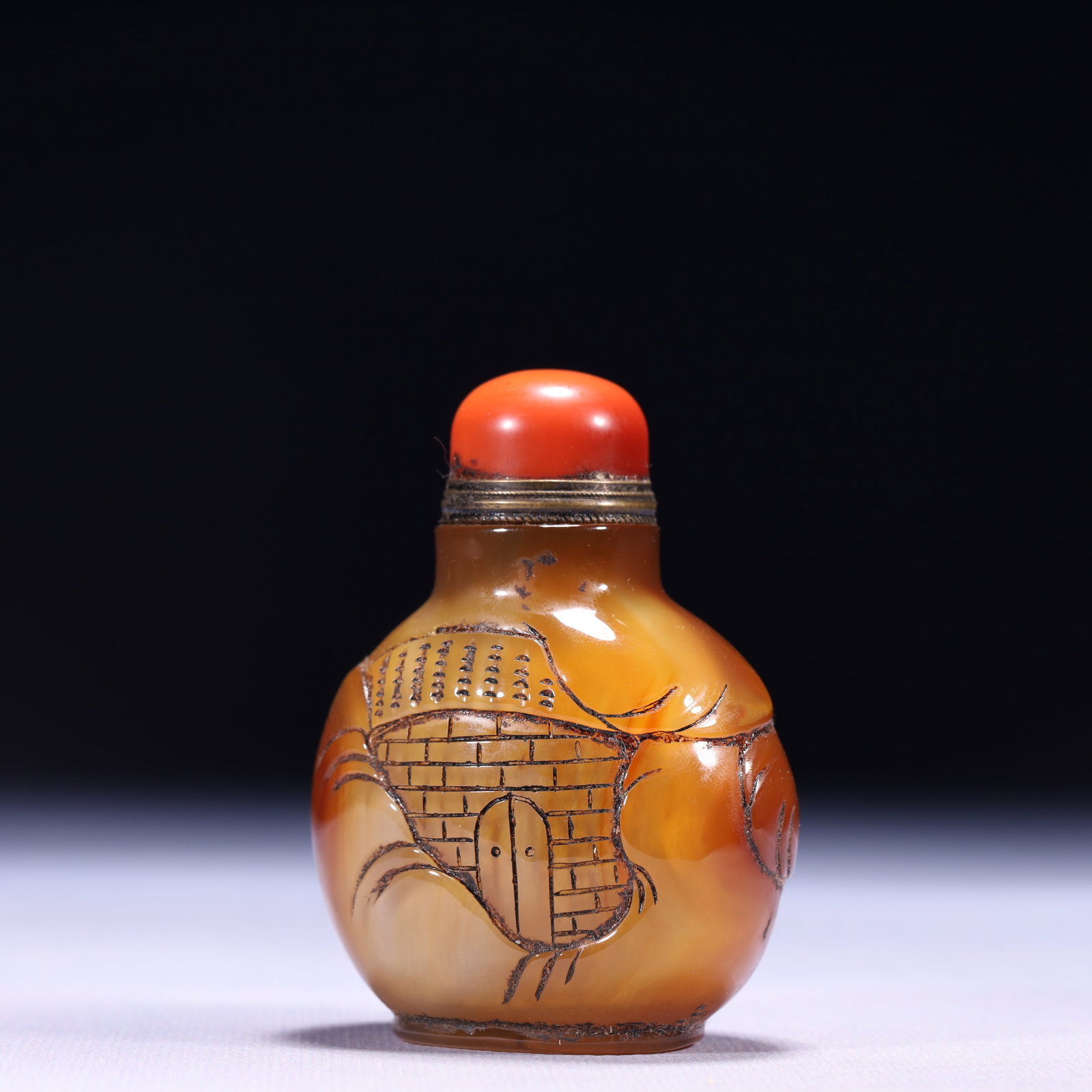 An Exquisite Agate Figure Pattern Snuff Bottle - 5